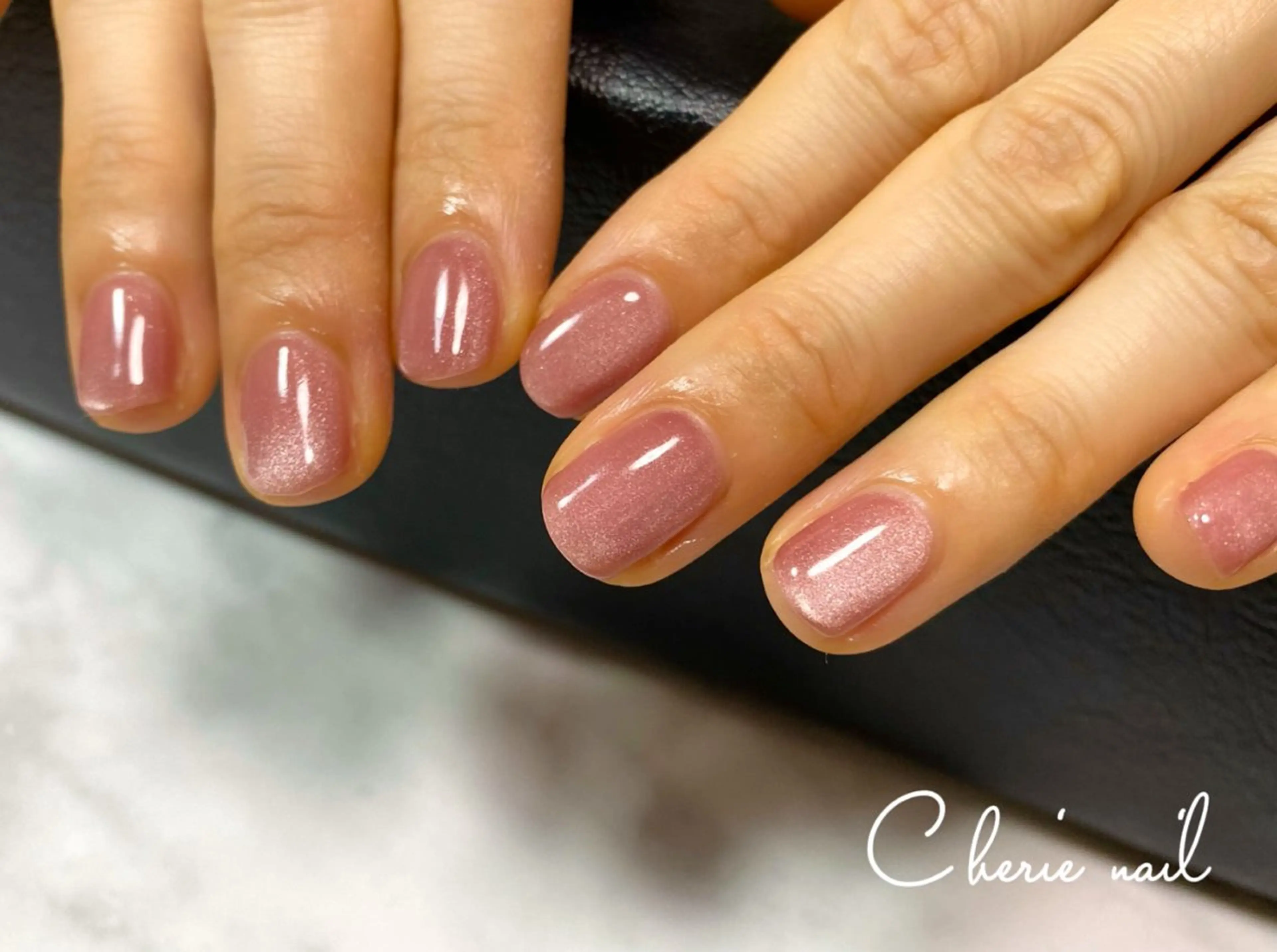 ネイル ジェルネイル マグネットネイル ピンク Cherienail yunaのネイルデザイン