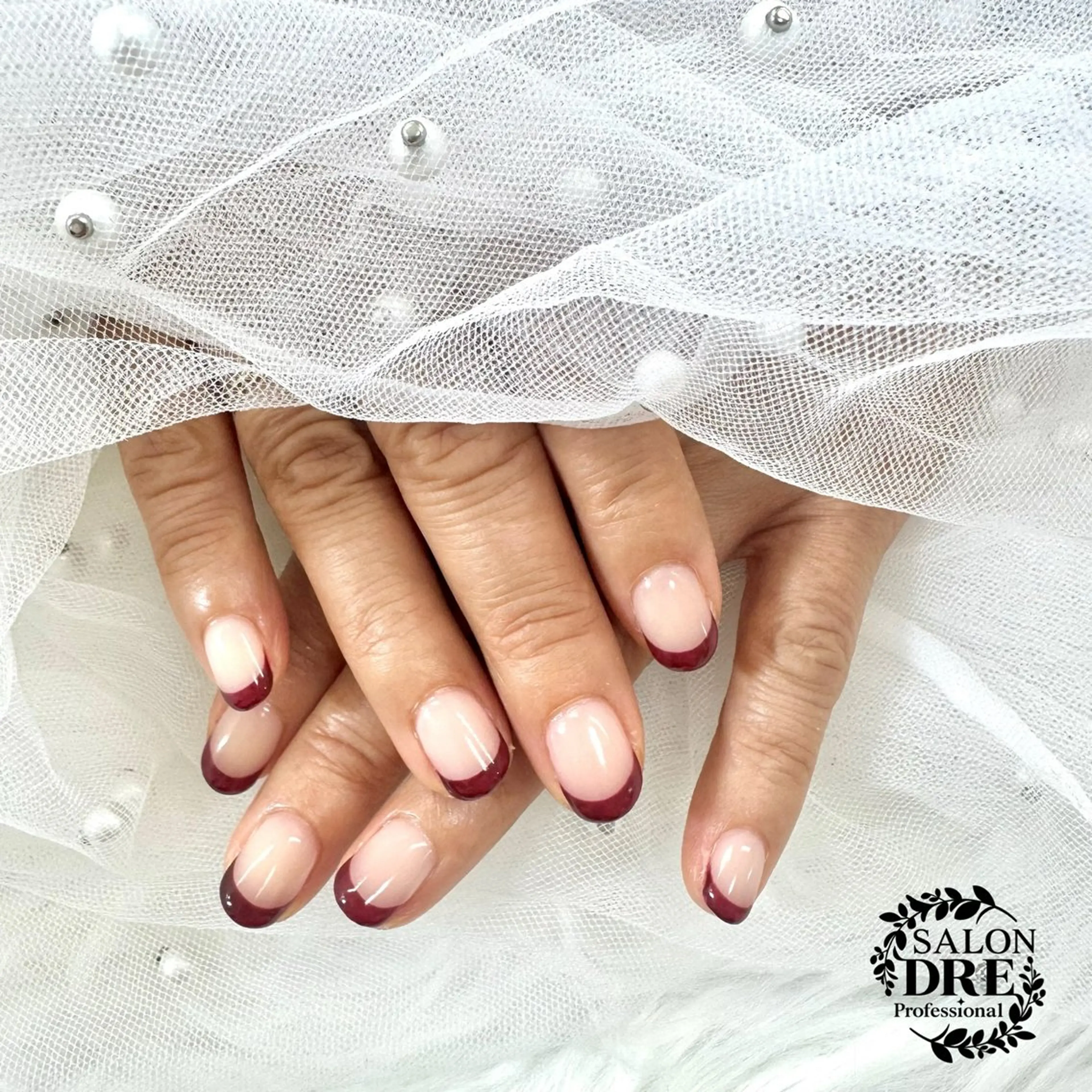 ネイル フレンチネイル 赤色 salonDRE MIYUKIのネイルデザイン