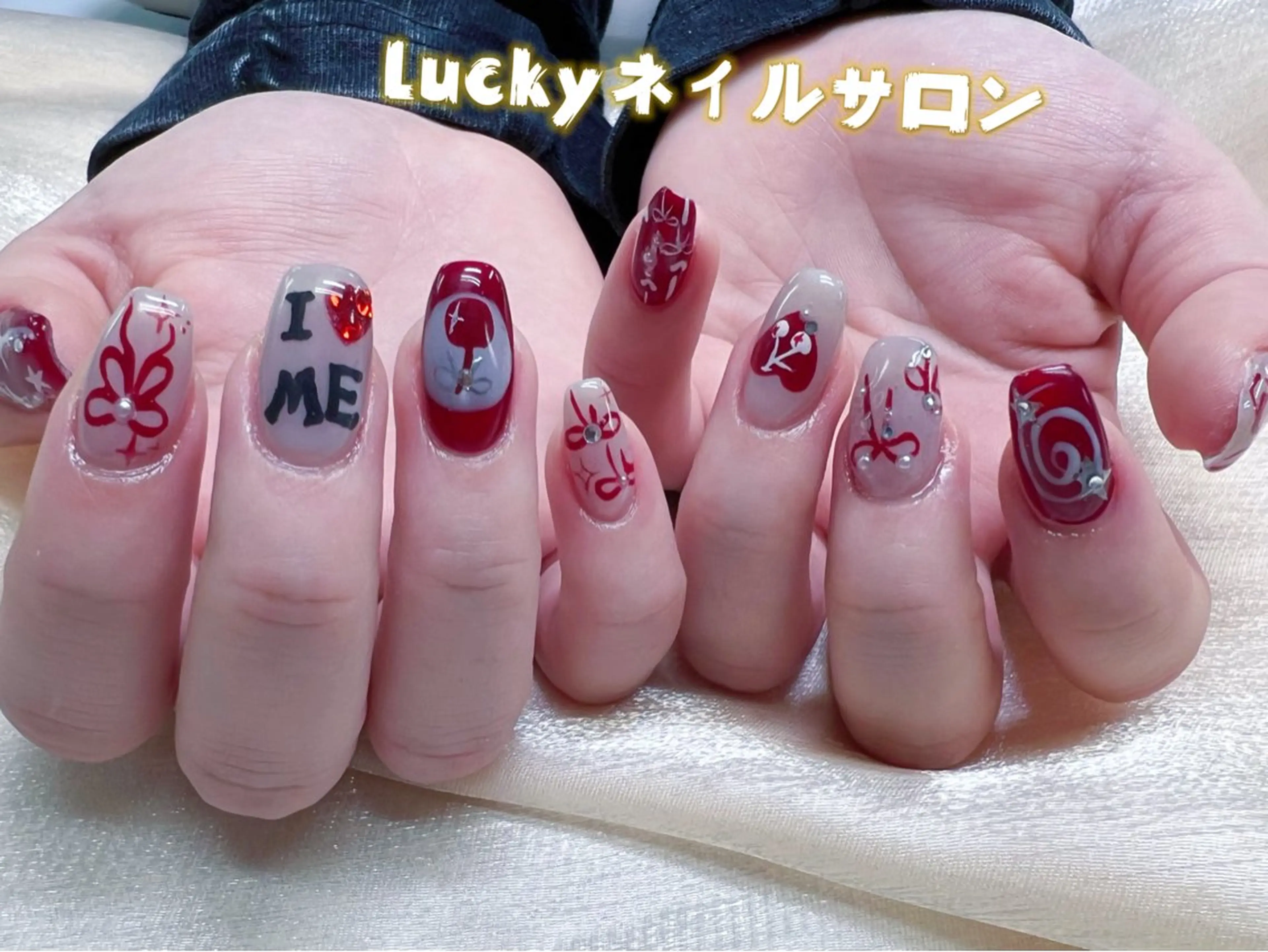 ネイル アートネイル チークネイル 長さ出し フットネイル ジェルネイル ハンドネイル ハンドケア ラッキーネイルサロン 西川口東口店のネイルデザイン