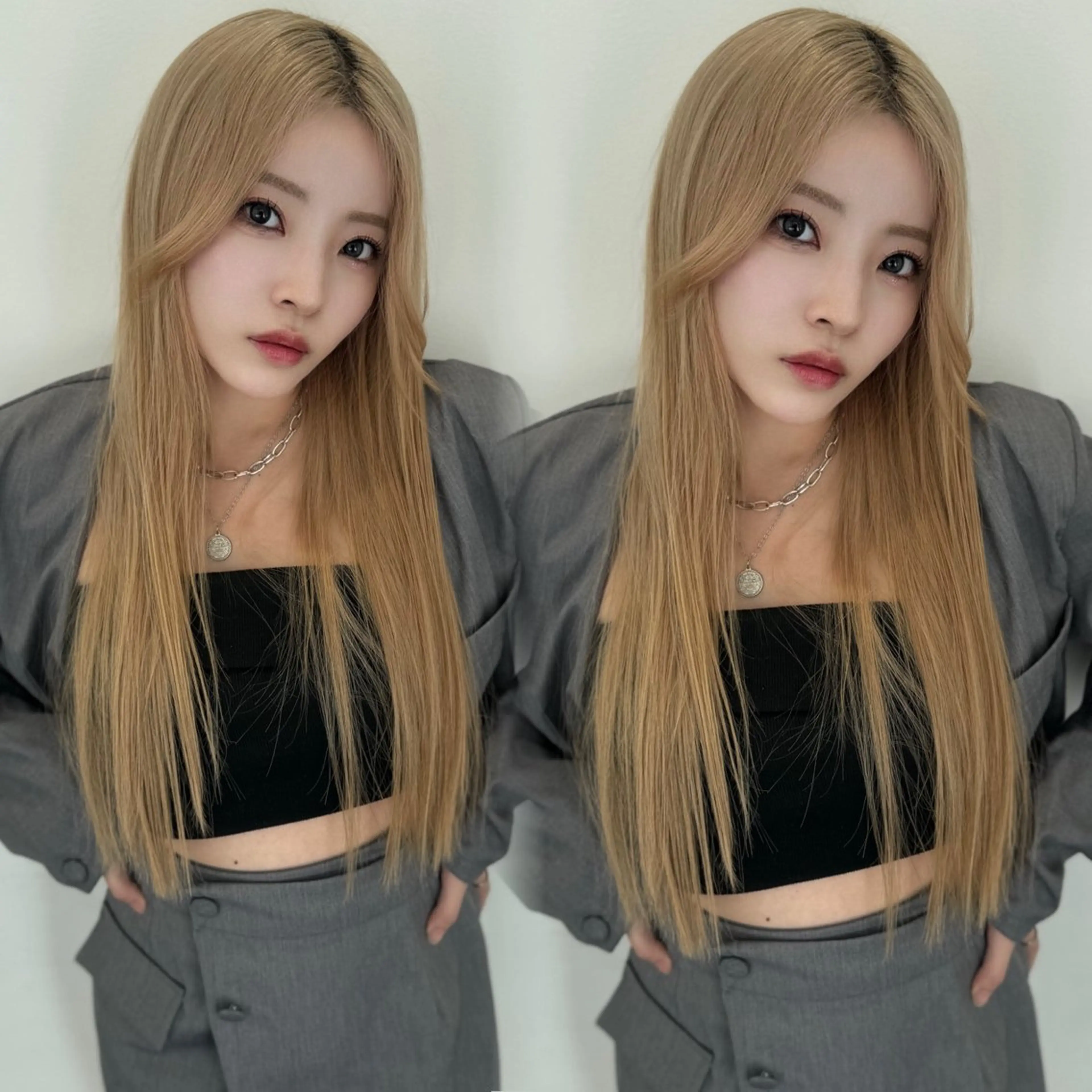 ロング カラー ヘアカラー 韓国風ハッシュカット 似合わせレイヤー池袋のヘアスタイル