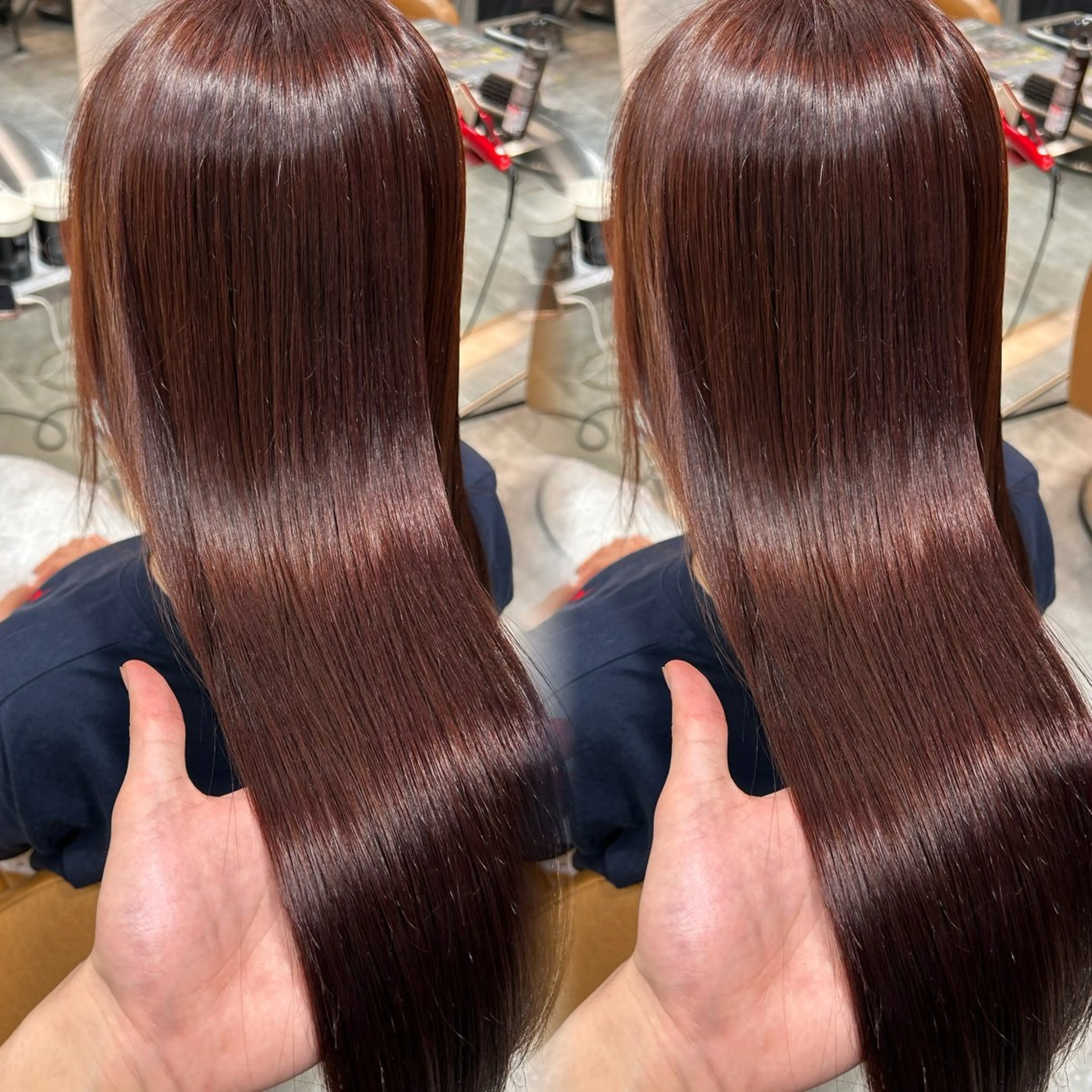 ロング ヘアカラー 縮毛矯正 トリートメント レイヤーカット 美髪矯正　YUTOのヘアスタイル