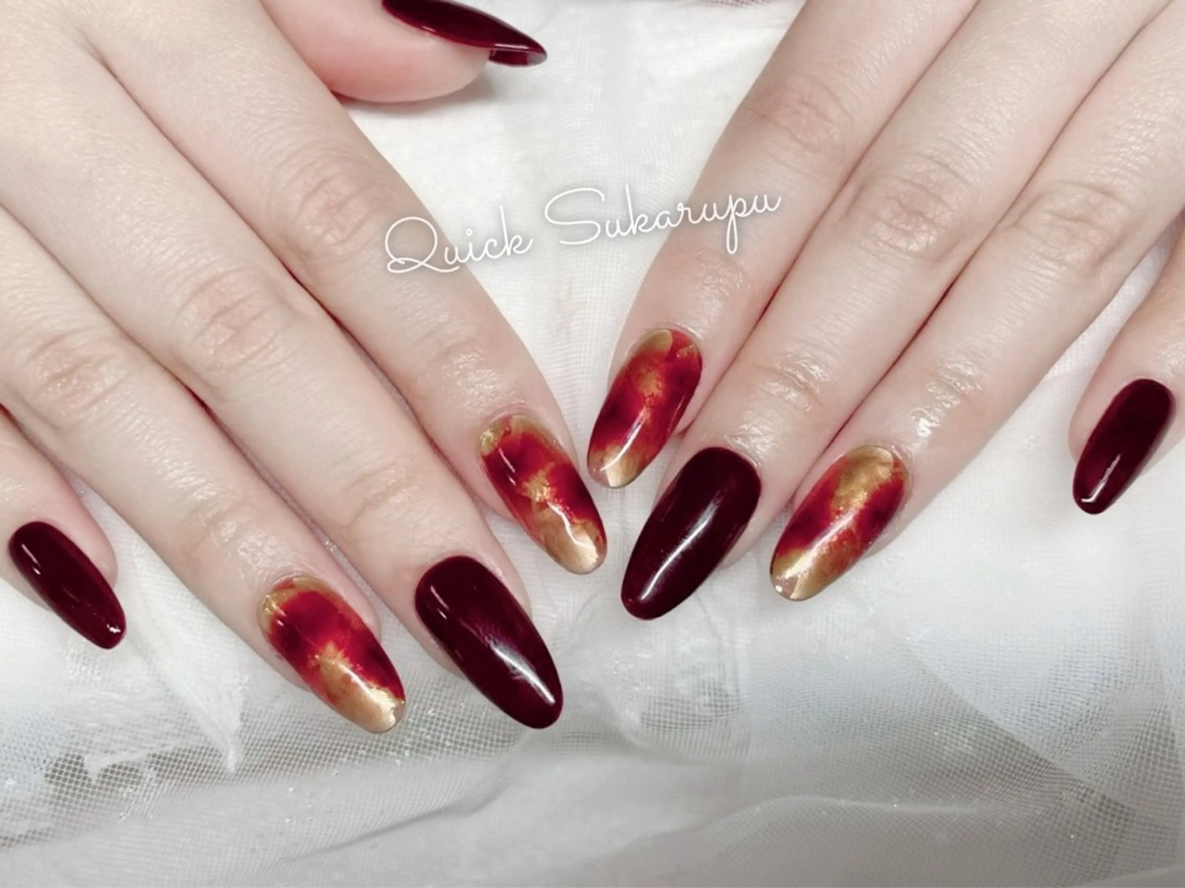 ミディアム Quick Sukarupuのネイルデザイン