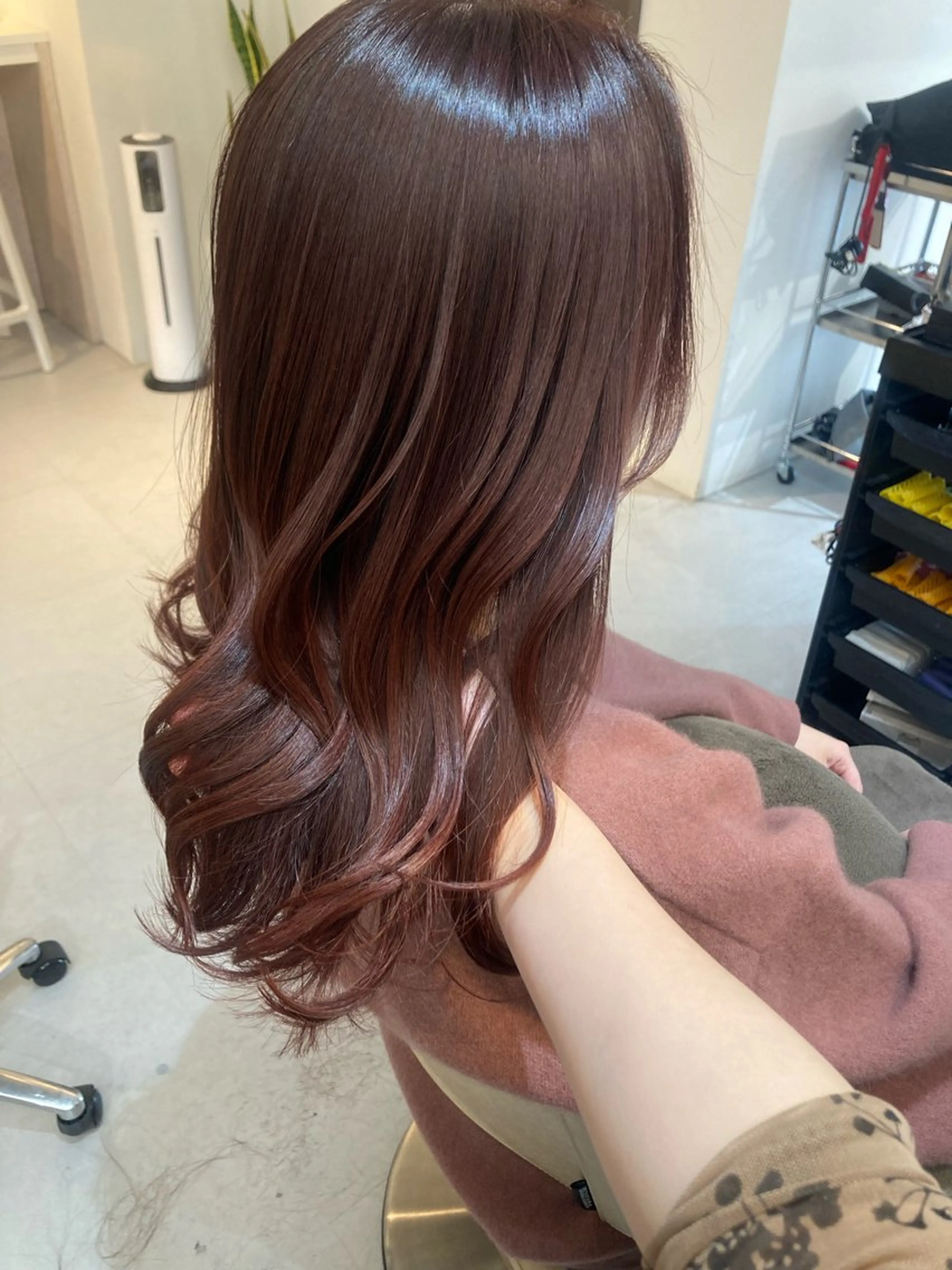 セミロング ✨色持ちの良い艶 カラー✨蟹江真世のヘアスタイル