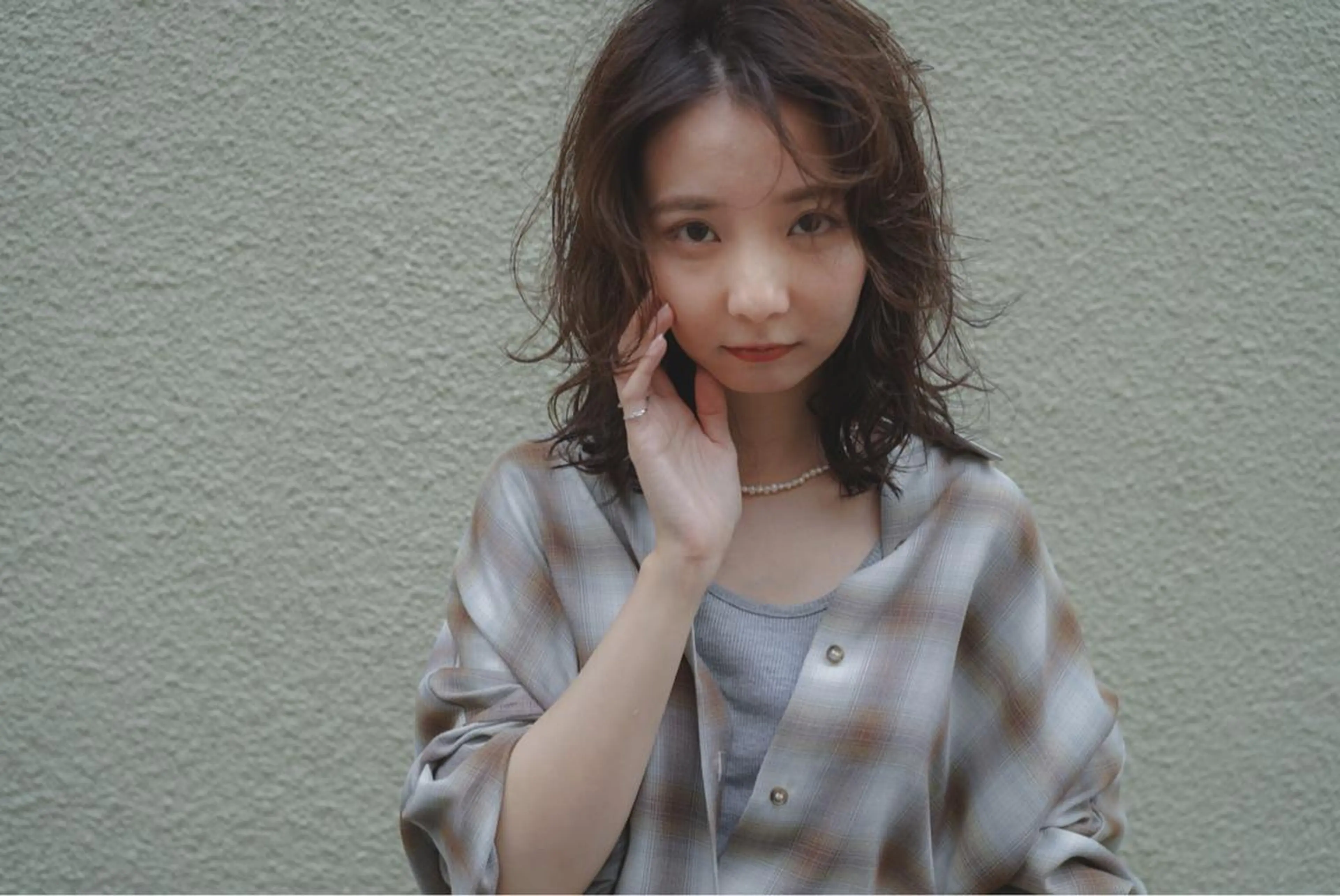 ミディアム パーマ Spiel KOMOのヘアスタイル