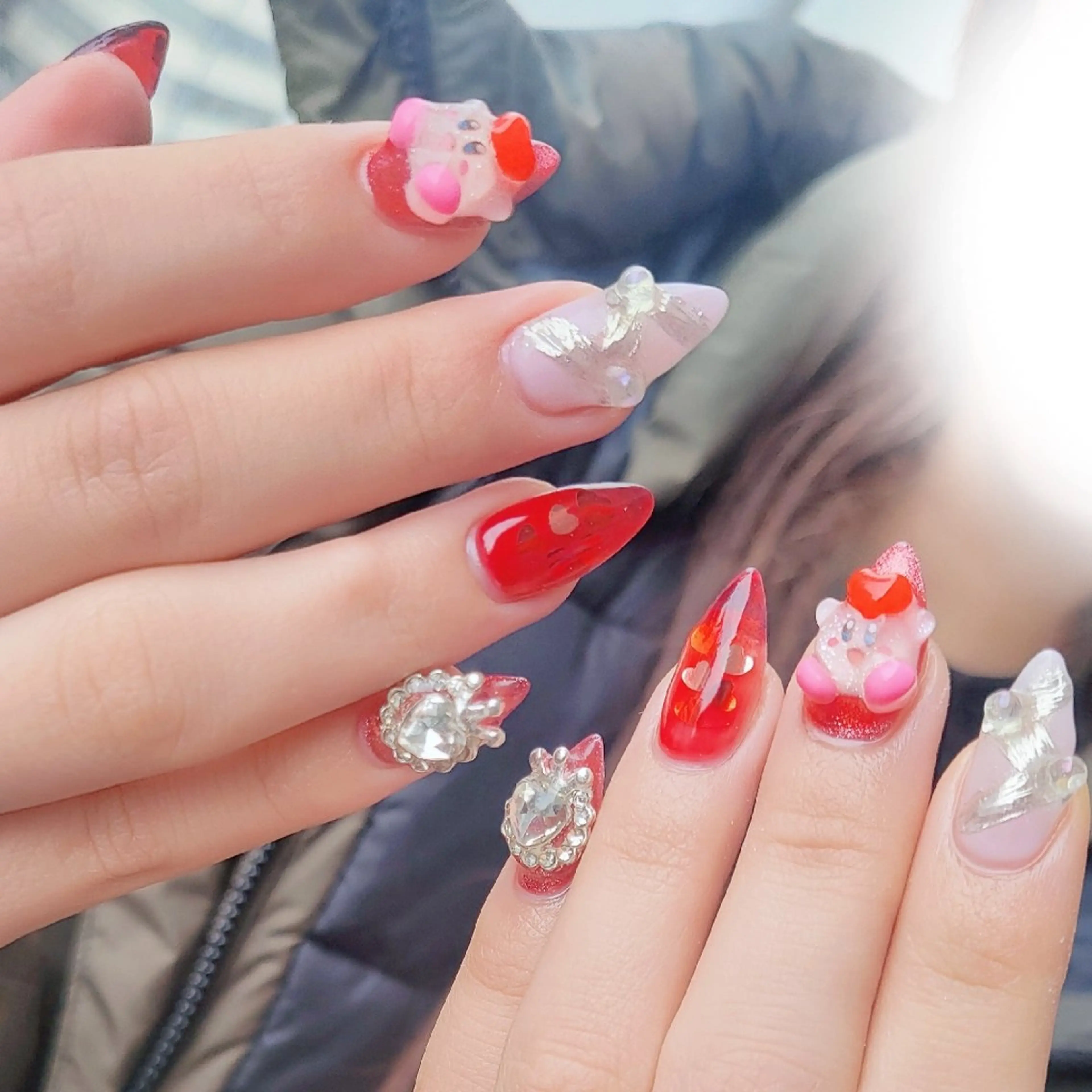 ネイル ガーリー ハート ハンドネイル Natsumi 🦊  Nailのネイルデザイン