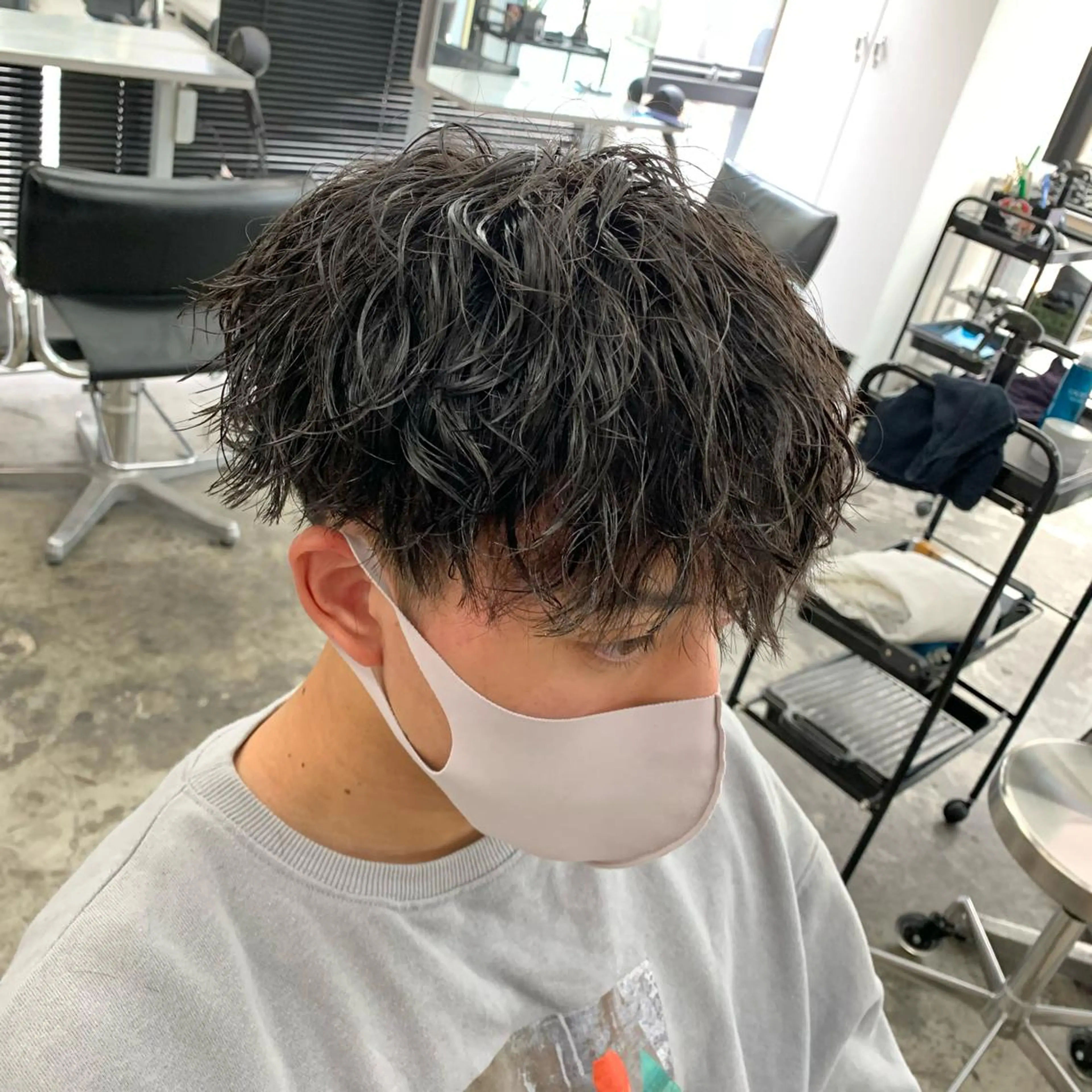 ショート パーマ メンズ マッシュ カット パーマ メンズ特化美容師/ 藤戸 椋のヘアスタイル