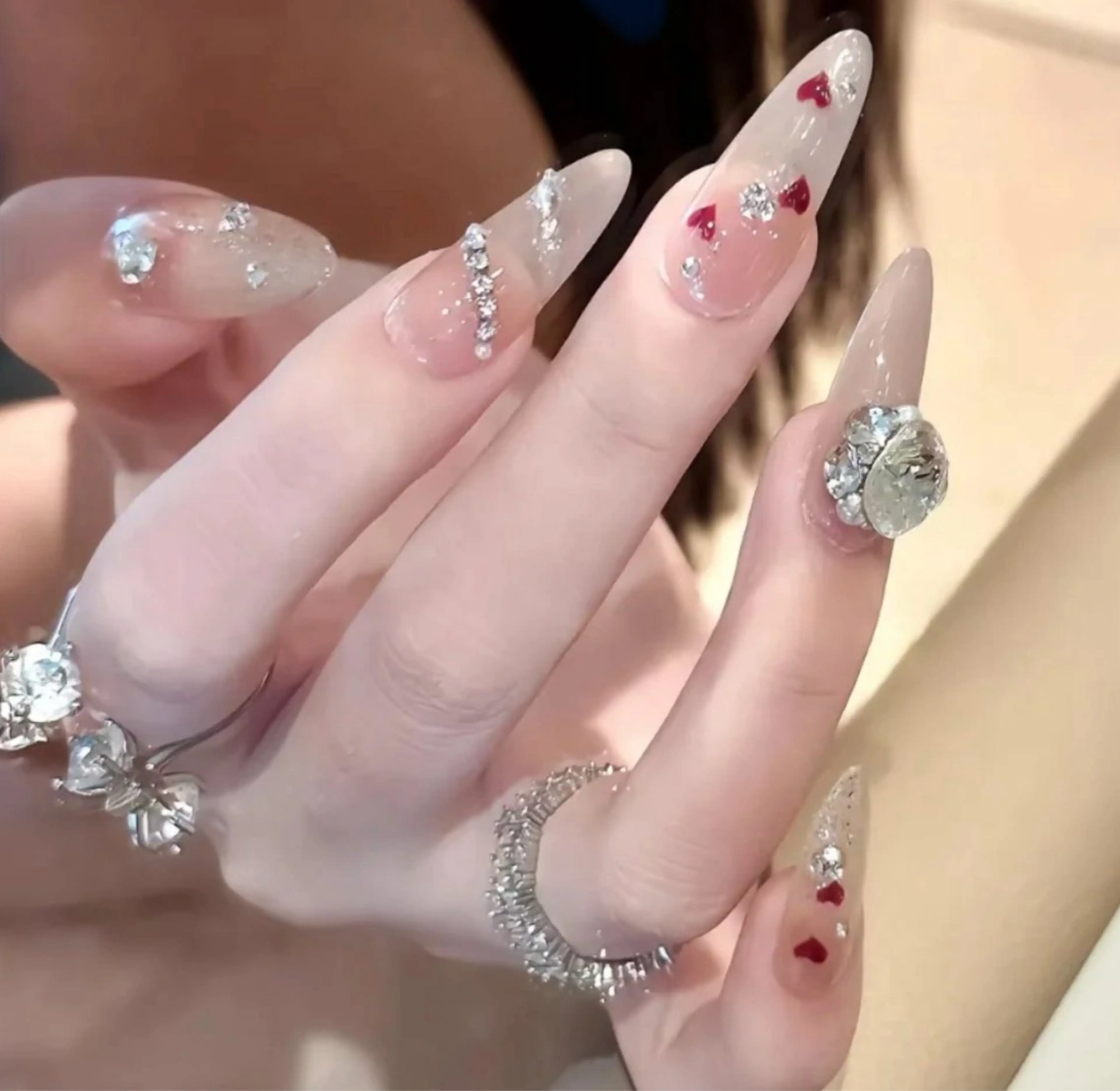 ネイル アートネイル チークネイル 長さ出し フラッシュネイル フットネイル YK Rinのネイルデザイン