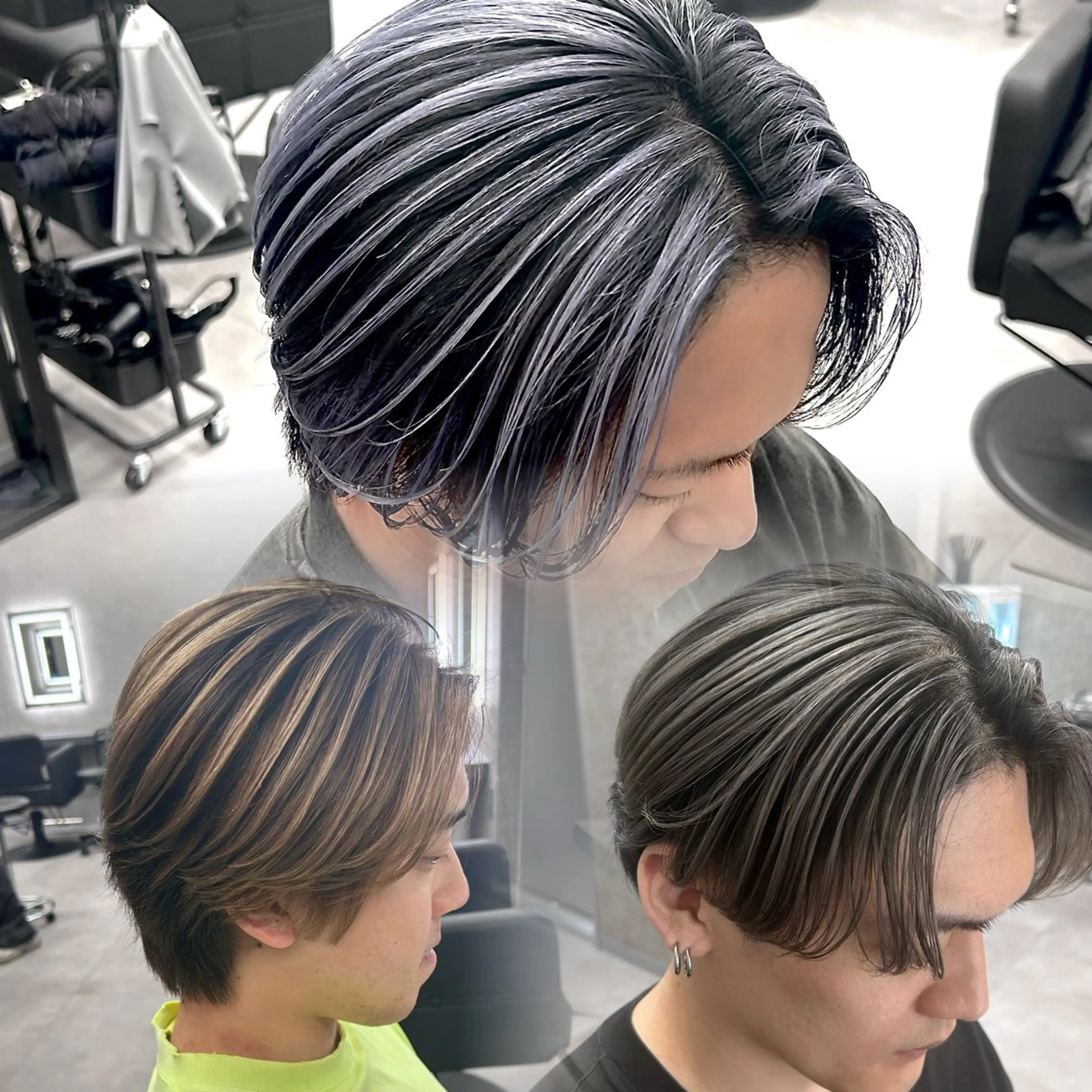 ショート カラー パーマ メンズ メンズバレイヤージュ バレイヤージュ レイヤーカット カット ヘアカラー メンズ特化 👑YUTAのヘアスタイル