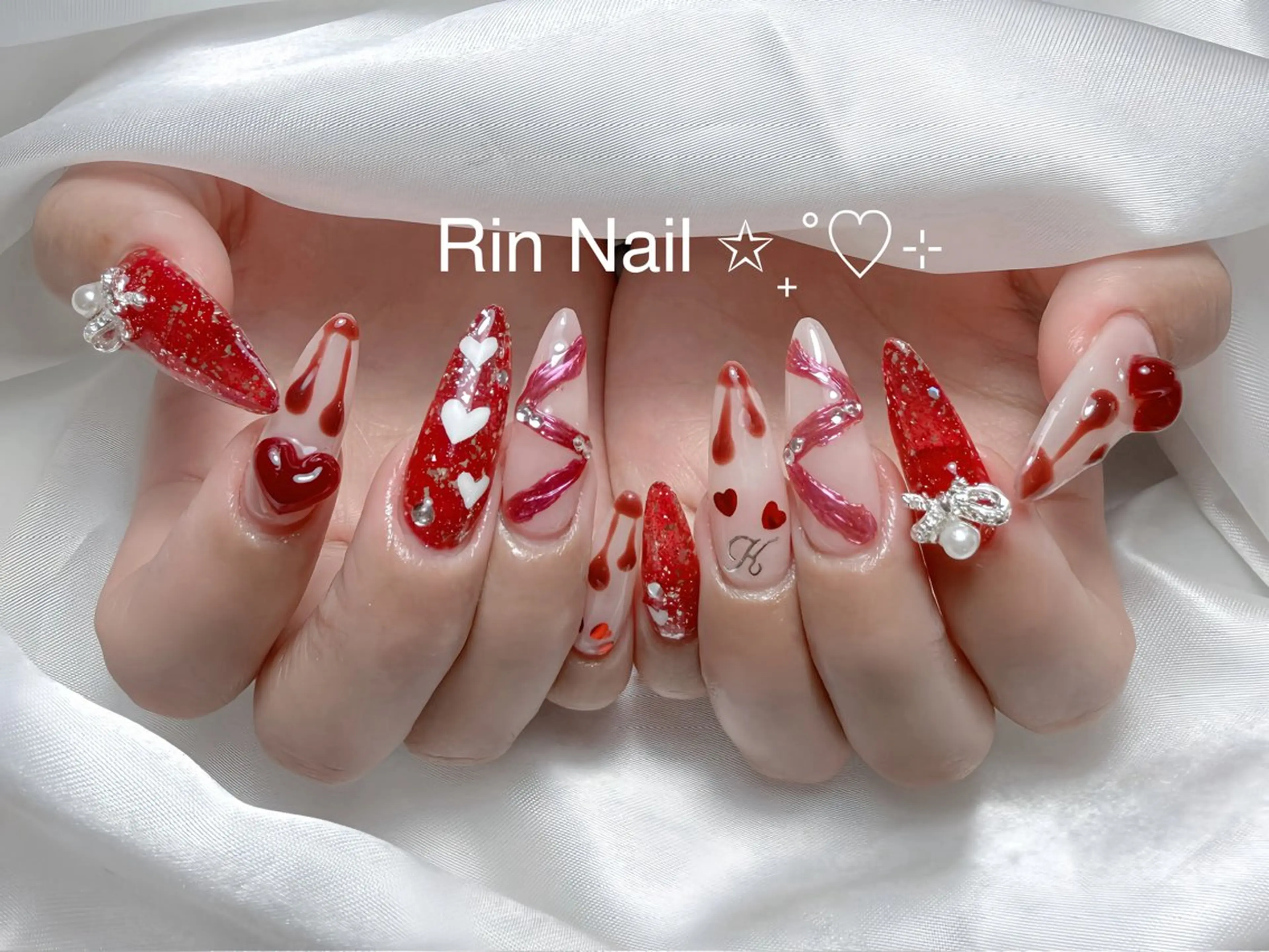 ネイル アートネイル ロングネイル ニュアンスネイル スカルプネイル ネイルチップ ハンドネイル Rin Nail 新大久保店のネイルデザイン