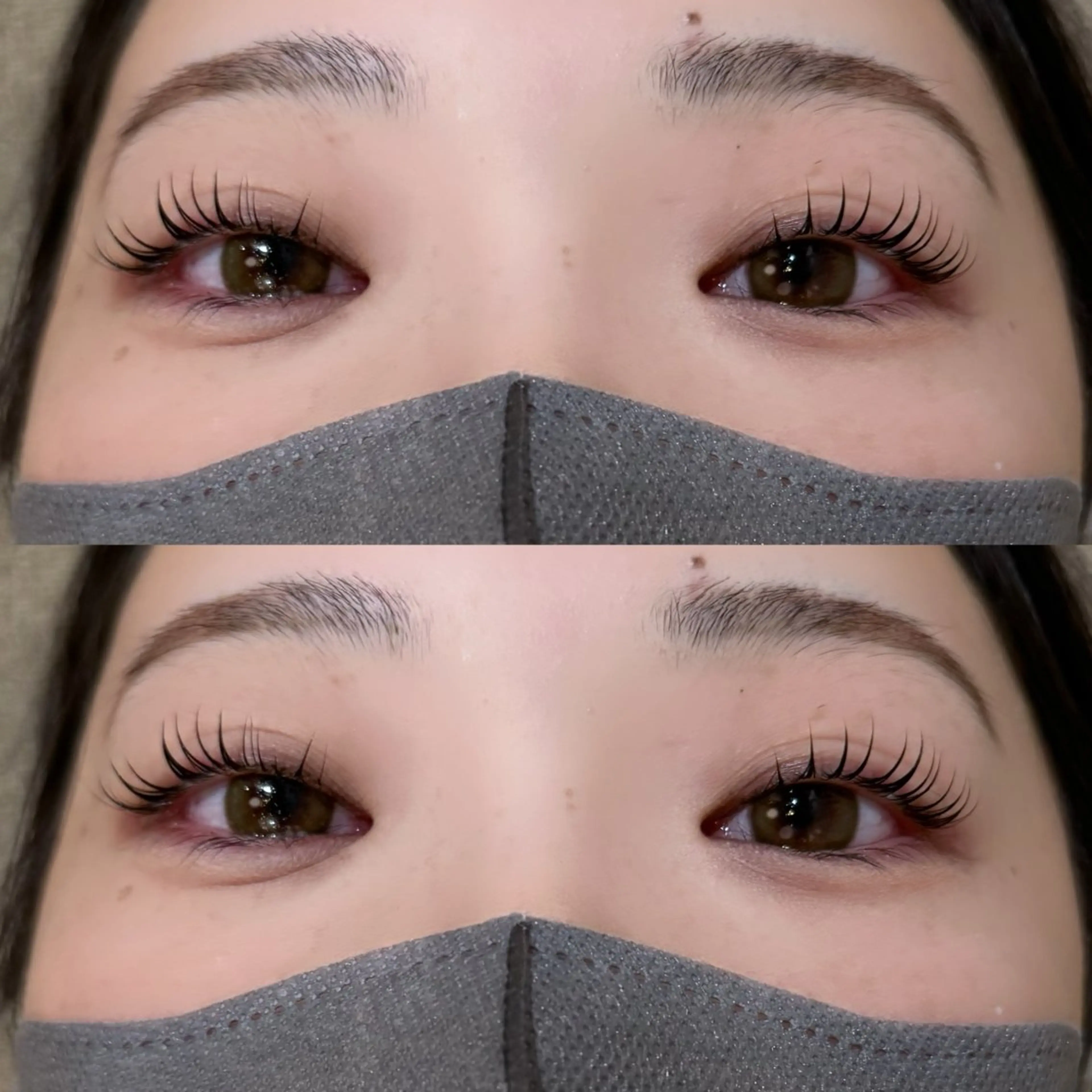 マツエク・マツパ レイヤー/顔周り/透 明感カラー/うる艶のヘアスタイル