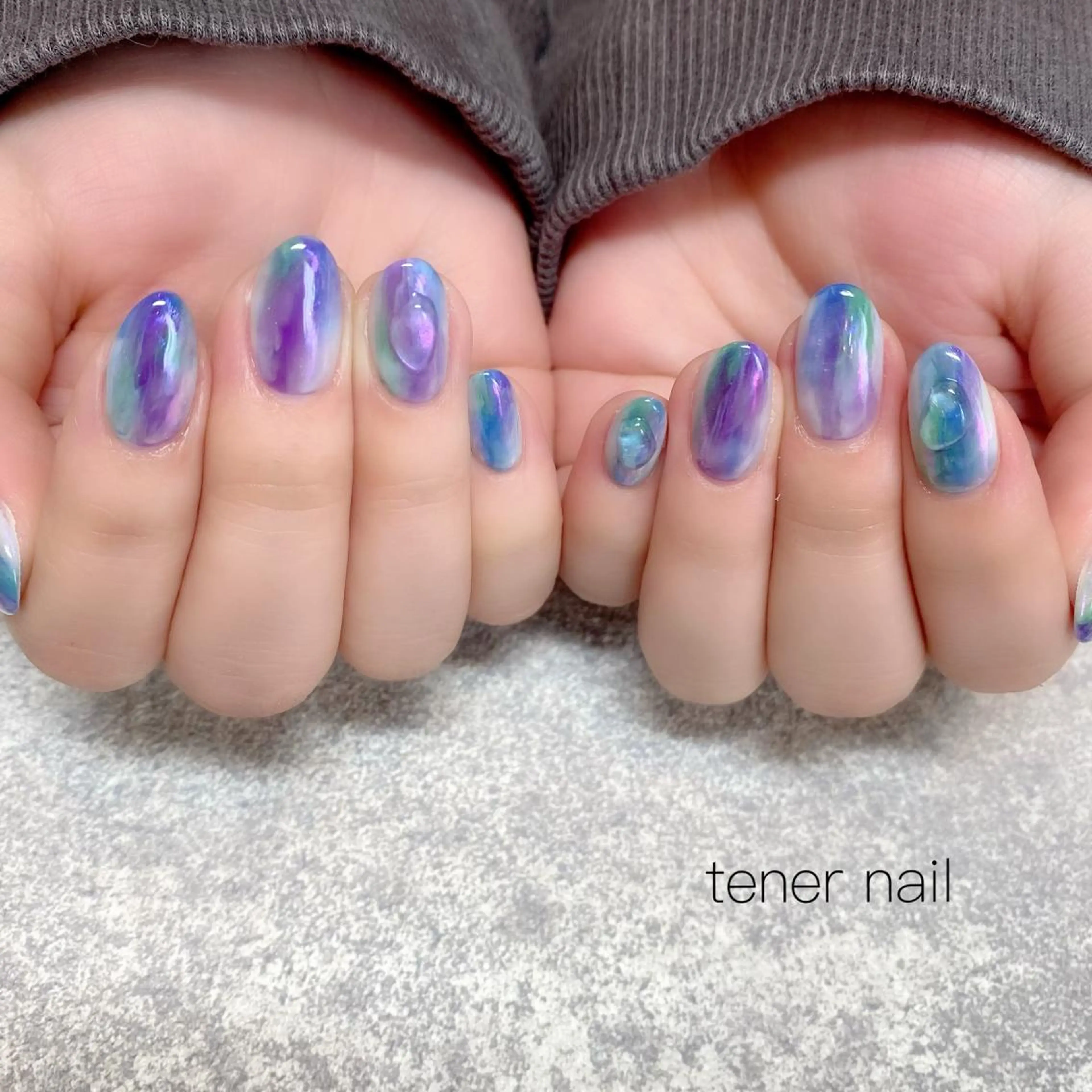 ネイル オーロラネイル ニュアンスネイル テネルネイル tener nailのネイルデザイン
