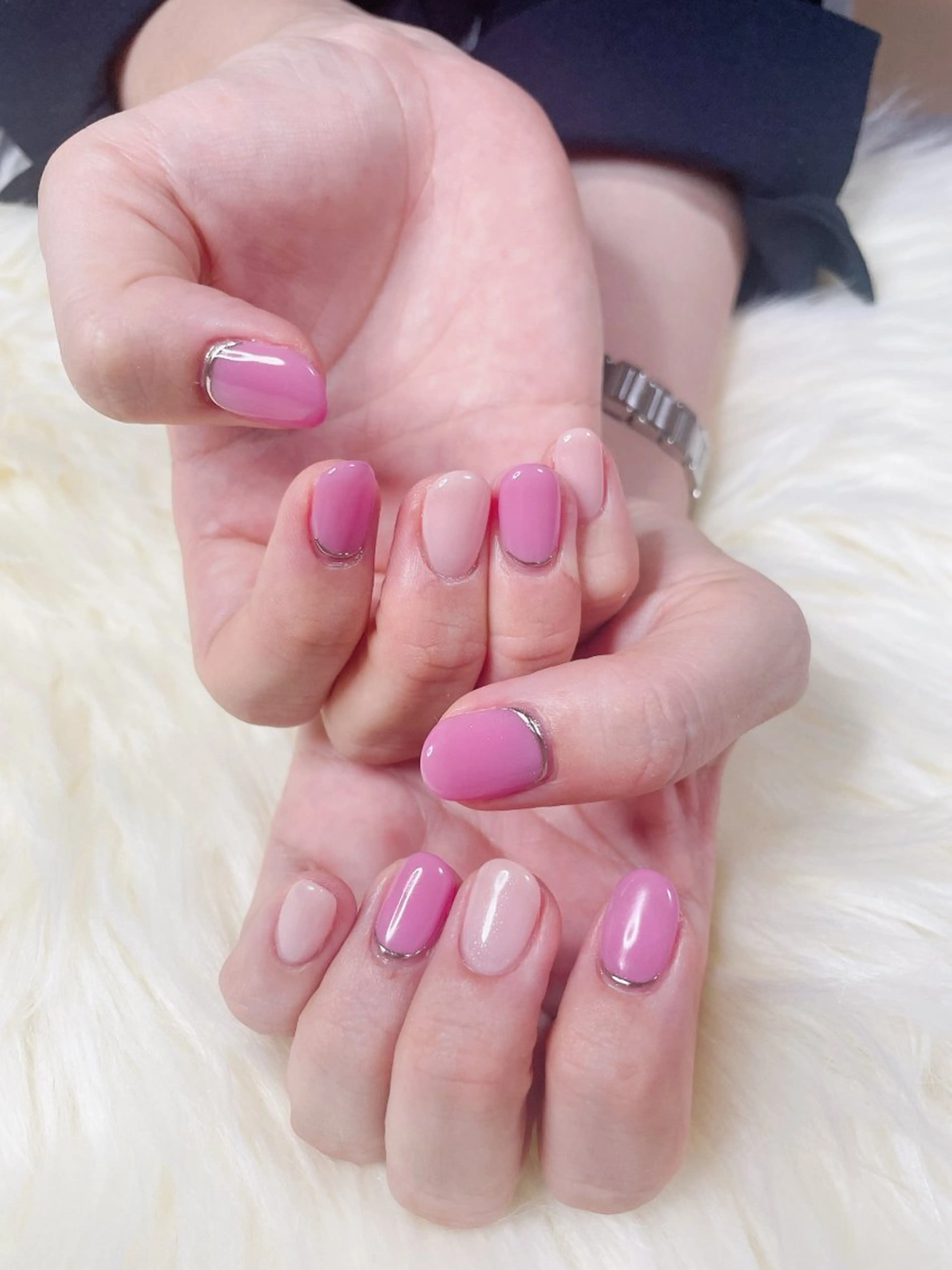 ネイル ミラーネイル オフィスネイル シンプルネイル cherish nailのネイルデザイン