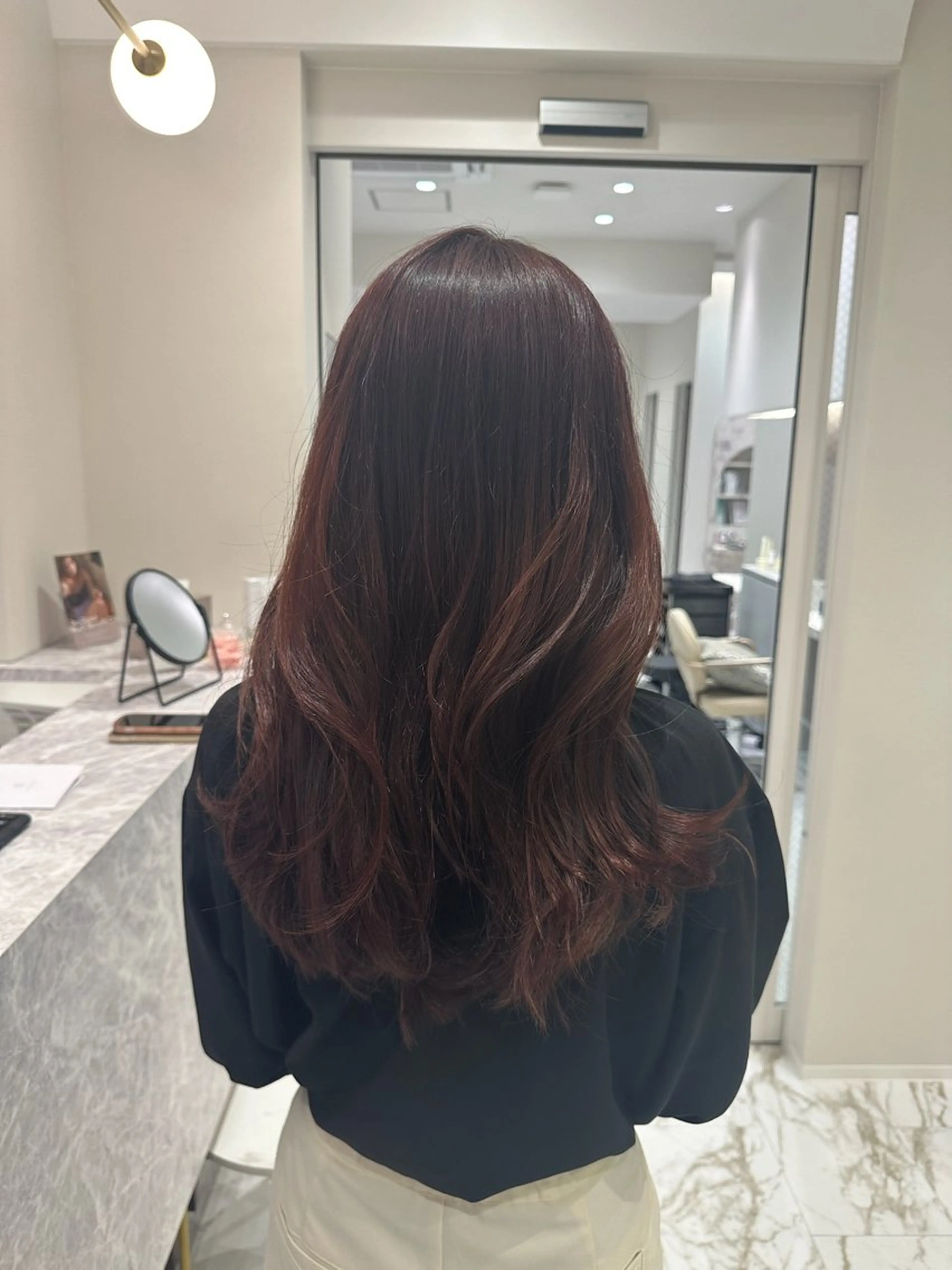 ロング カラー カット ヘアカラー トリートメント ヘッドスパ 韓国レイヤー✨ yasuko銀座のヘアスタイル