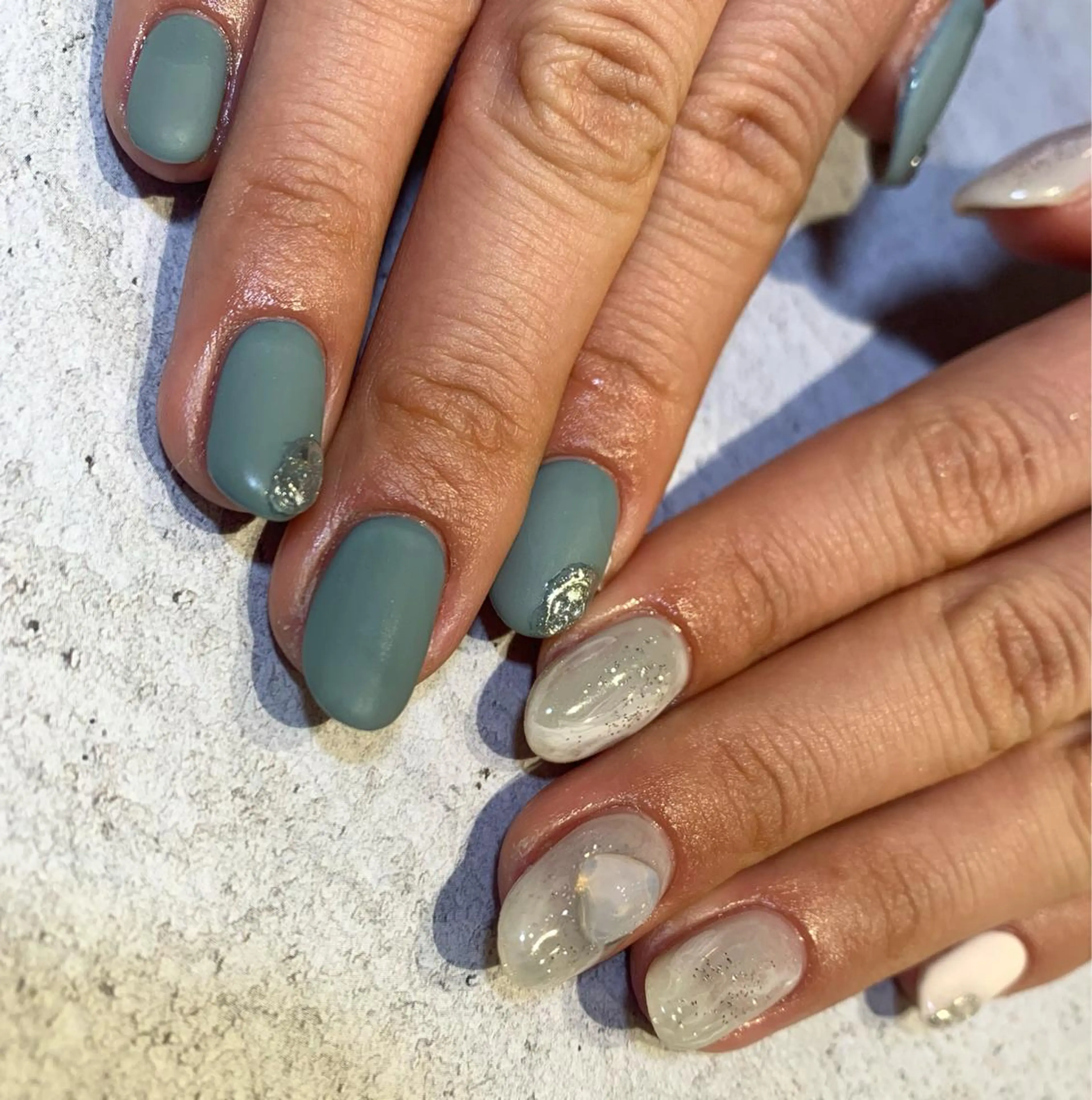 ネイル ブルー マットネイル nail＊ runa🌻のネイルデザイン