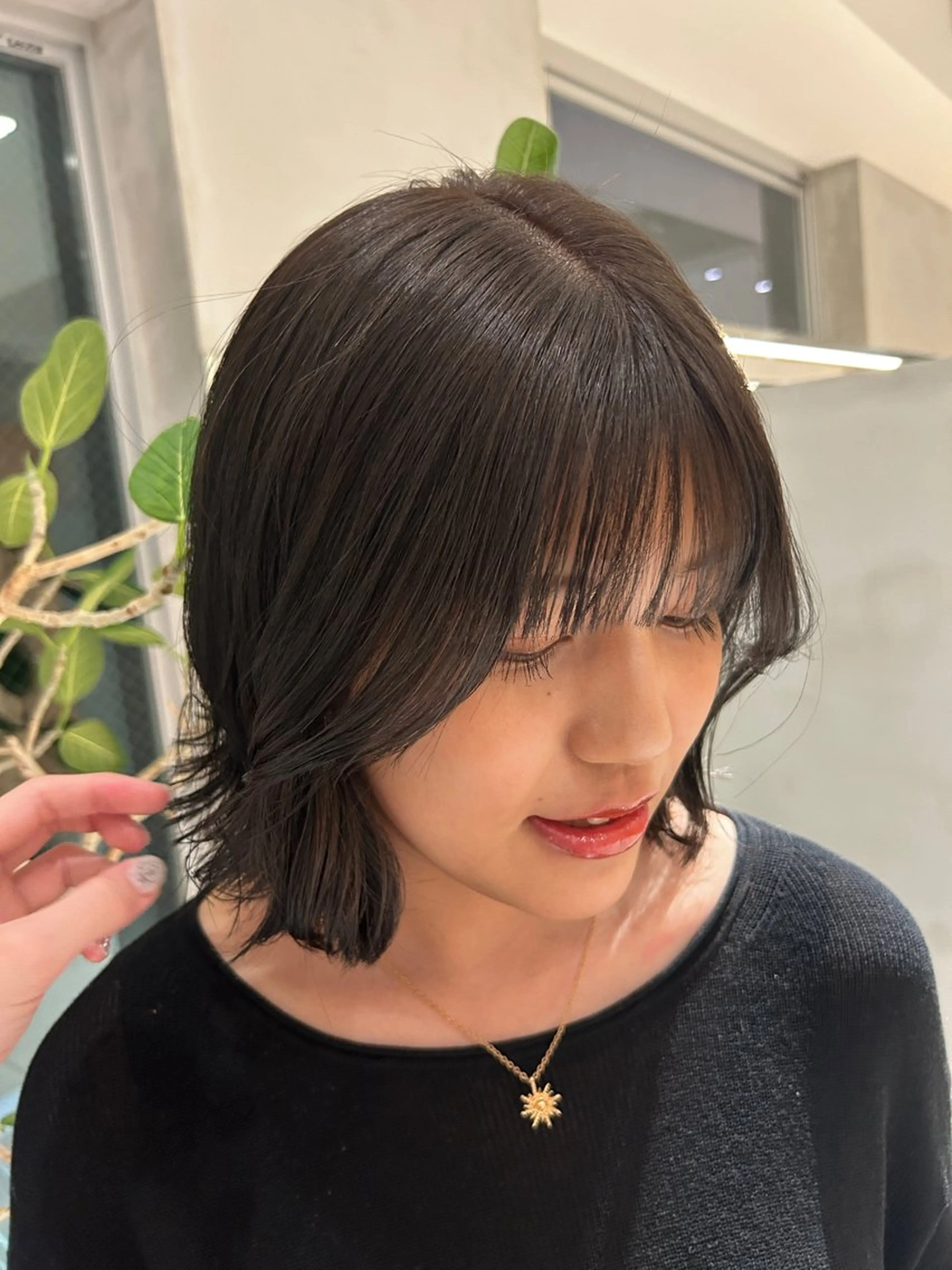 ミディアム カラー ブラウンカラー ショコラブラウン ヘアカラー れんか/ボブ/レイヤ ー/ベージュ/艶髪のヘアスタイル