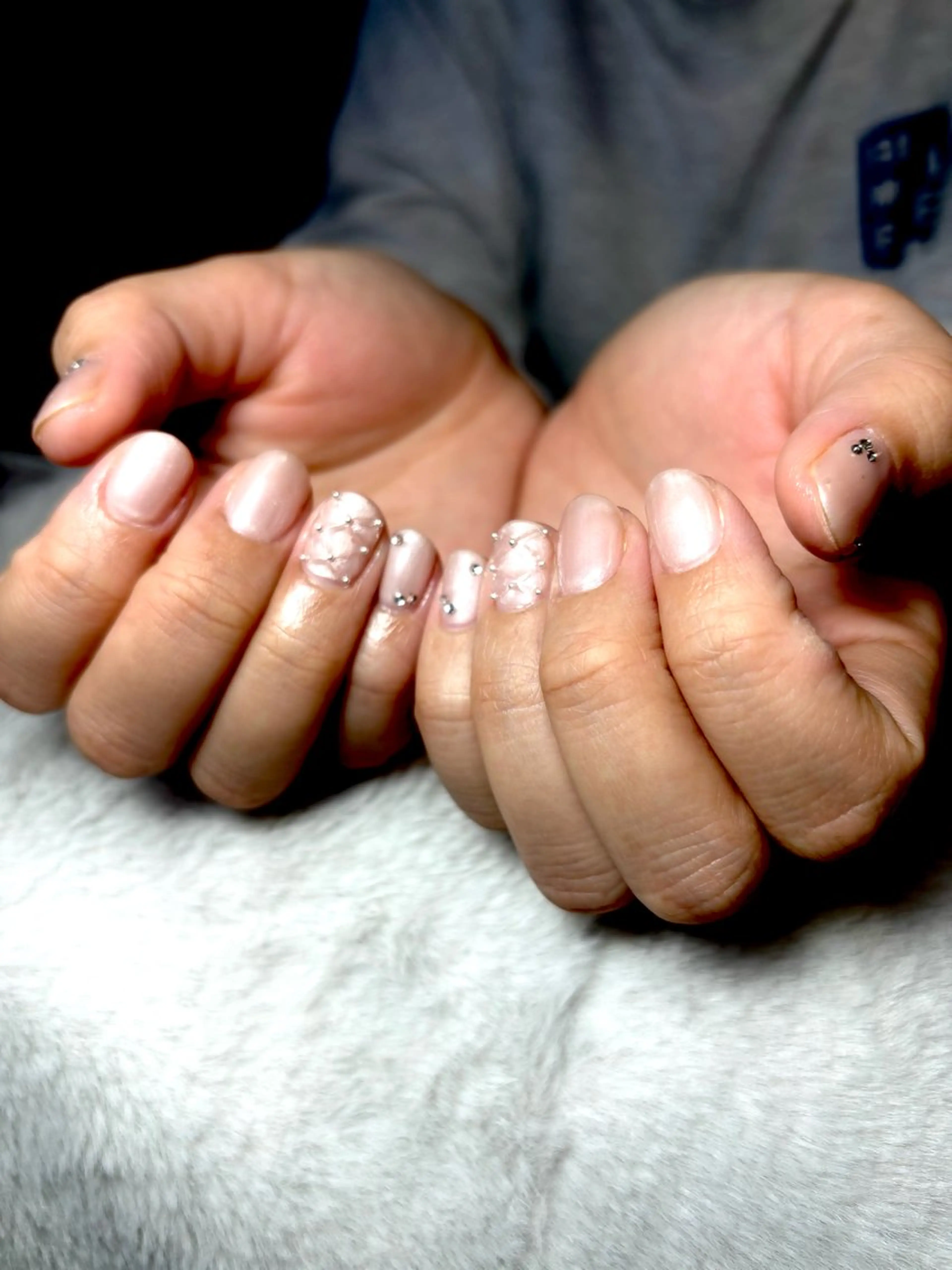 ネイル ラメ(グリッター) ピンク ハンドネイル marie merのネイルデザイン