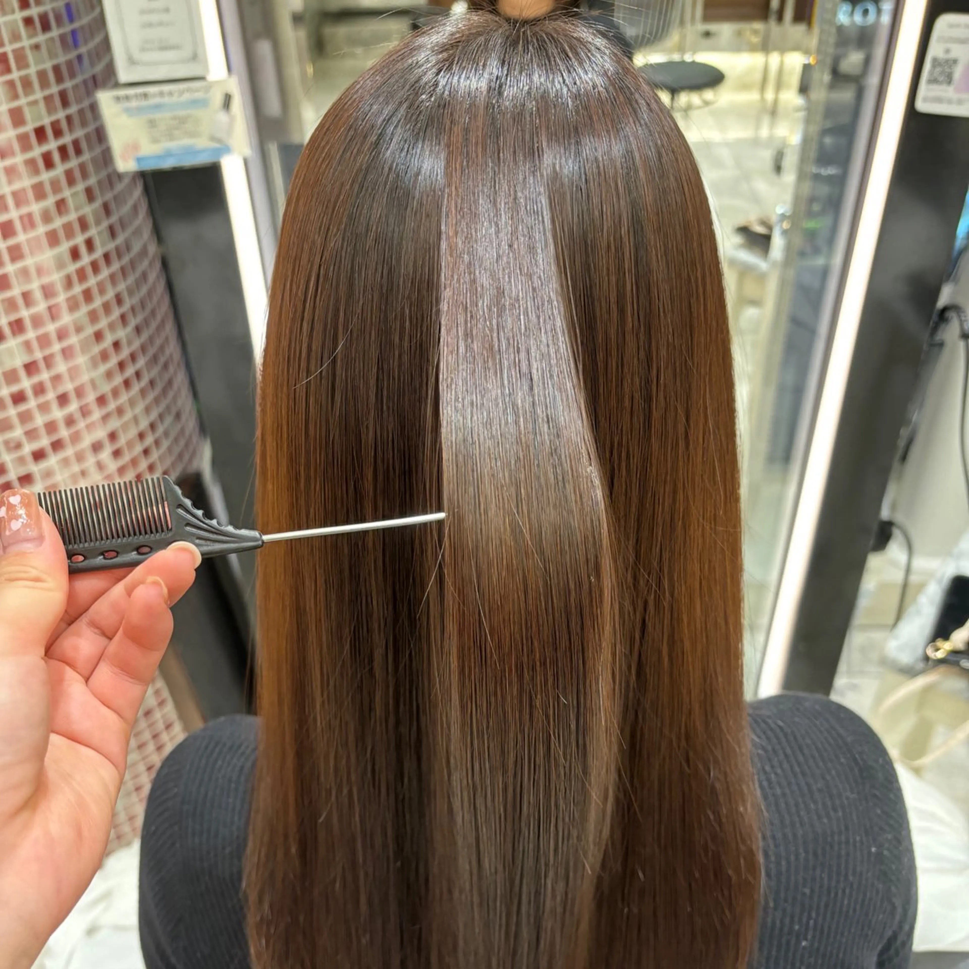 セミロング カラー パーマ セミロングパーマ ストレートパーマ トリートメント 🌸銀座No.1パー マ🌸いでいあやのヘアスタイル