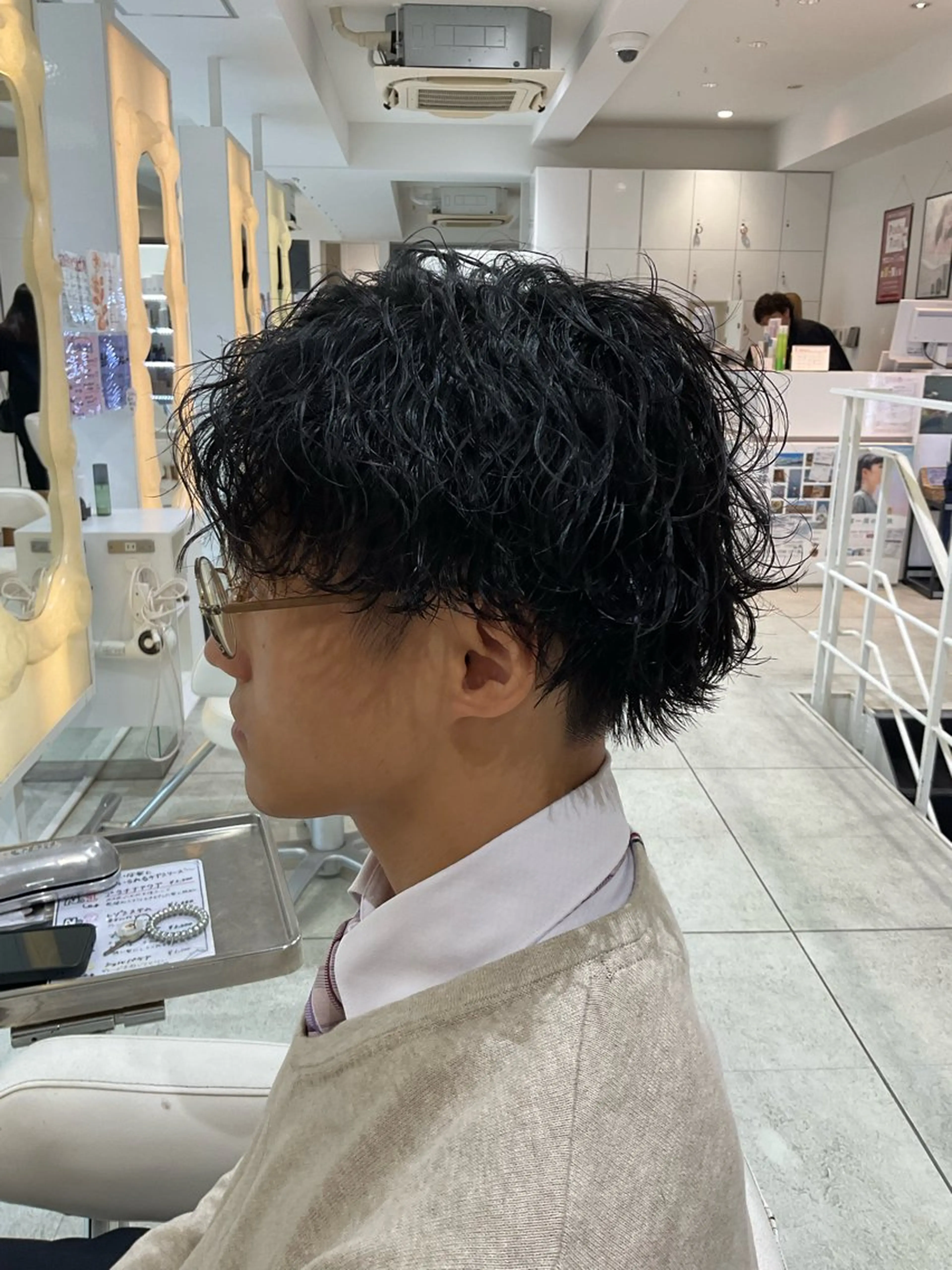 パーマ メンズ 波巻きパーマ 稲村 直也のヘアスタイル