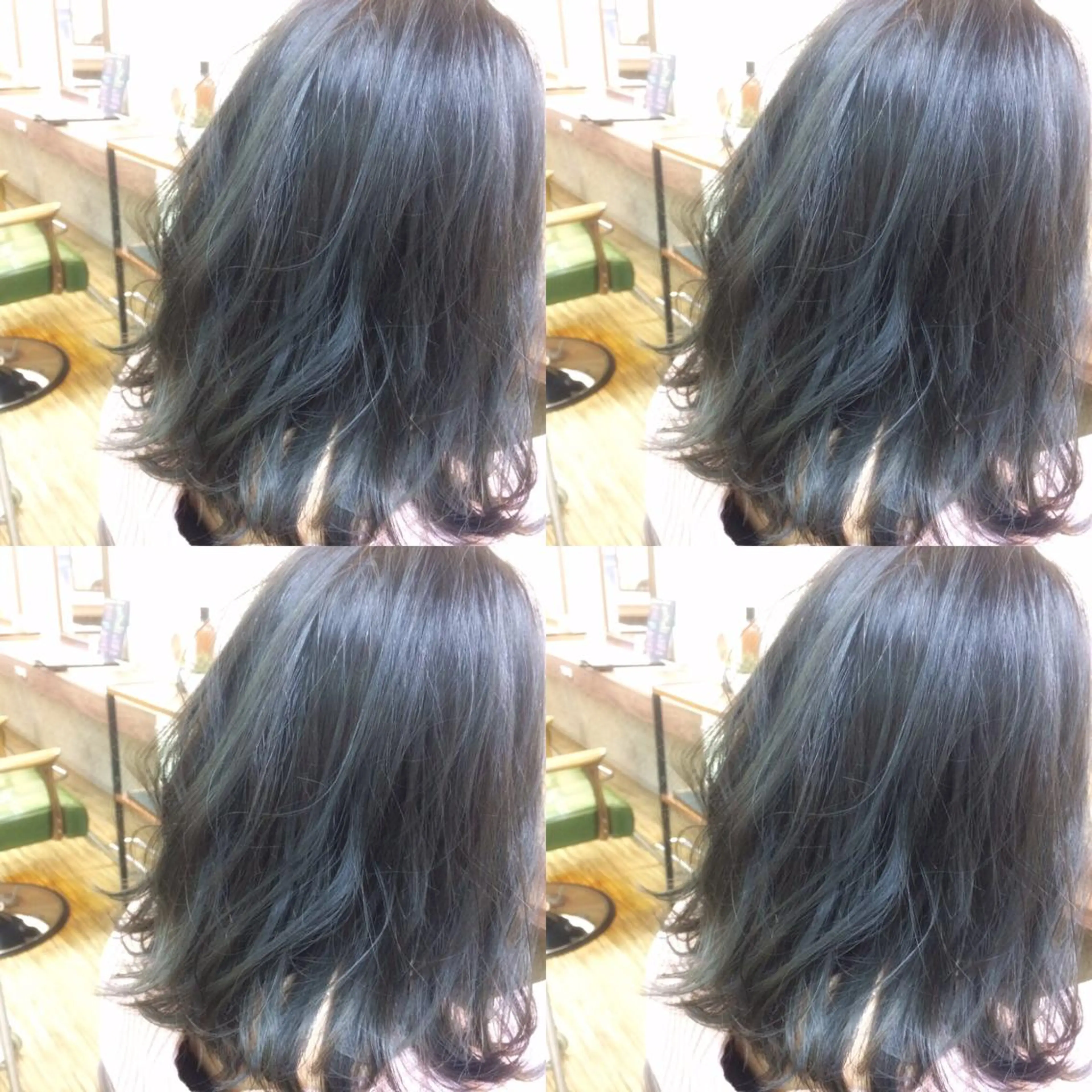 ミディアム セミロング カラー アッシュ ブルーカラー ブルーアッシュ トリートメント 🟦髪質改善6年 💊YAMAMOTOのヘアスタイル