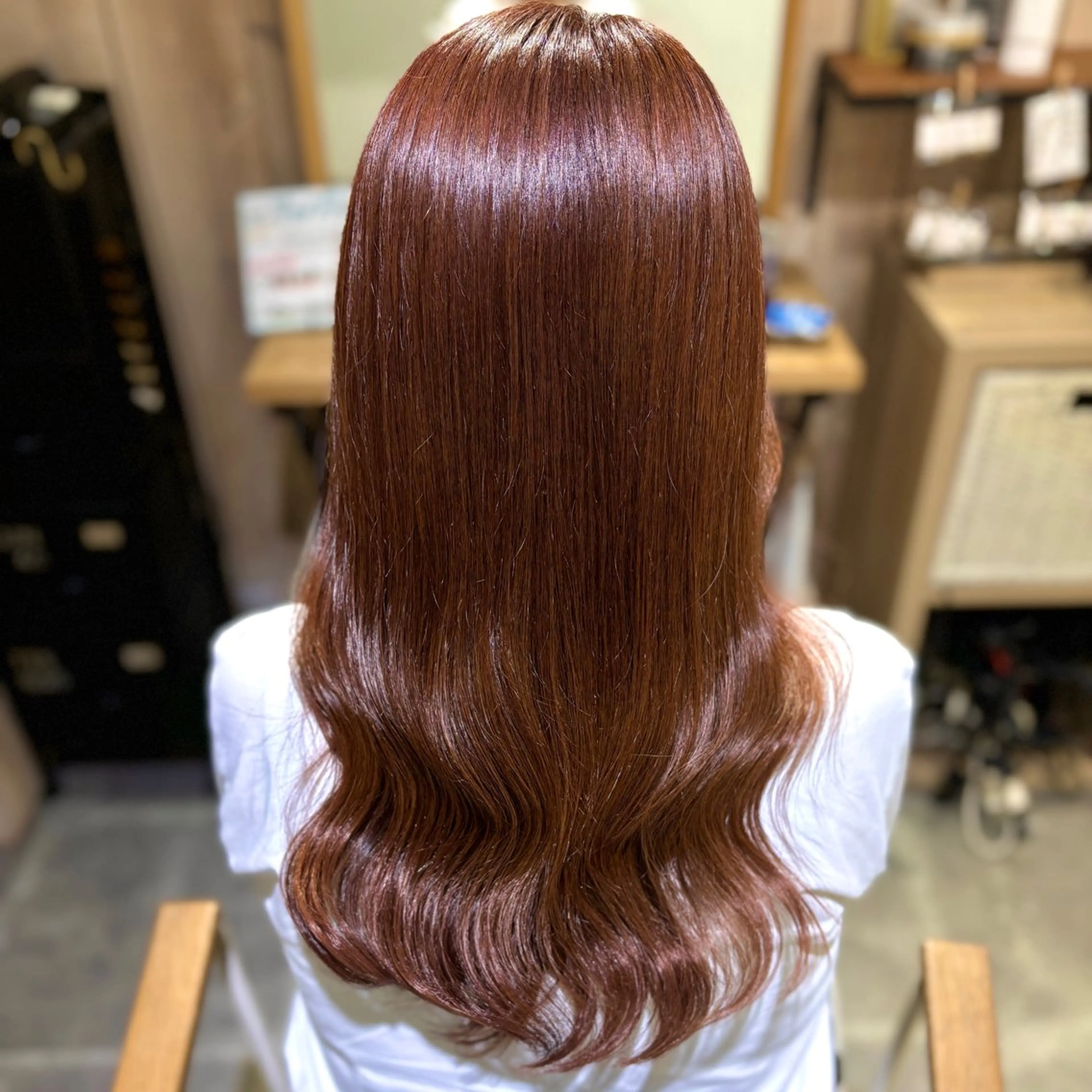 ロング カラー ブラウンカラー レッドカラー レッドブラウン 【艶髪、髪質改善】 KAHOのヘアスタイル