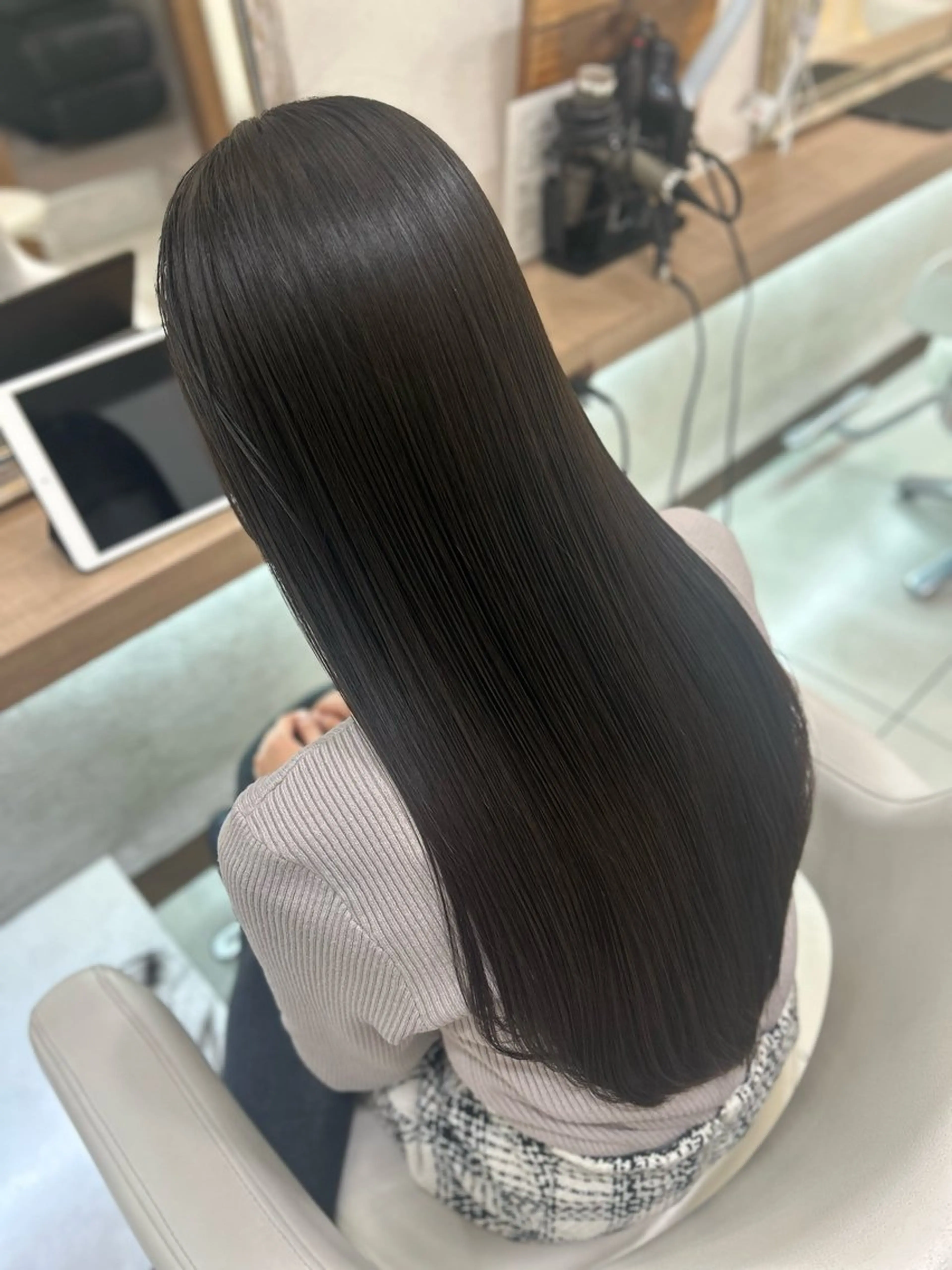 ロング パーマ カット 縮毛矯正 トリートメント 縮毛矯正/髪質改善/ 艶髪ササキナツミのヘアスタイル