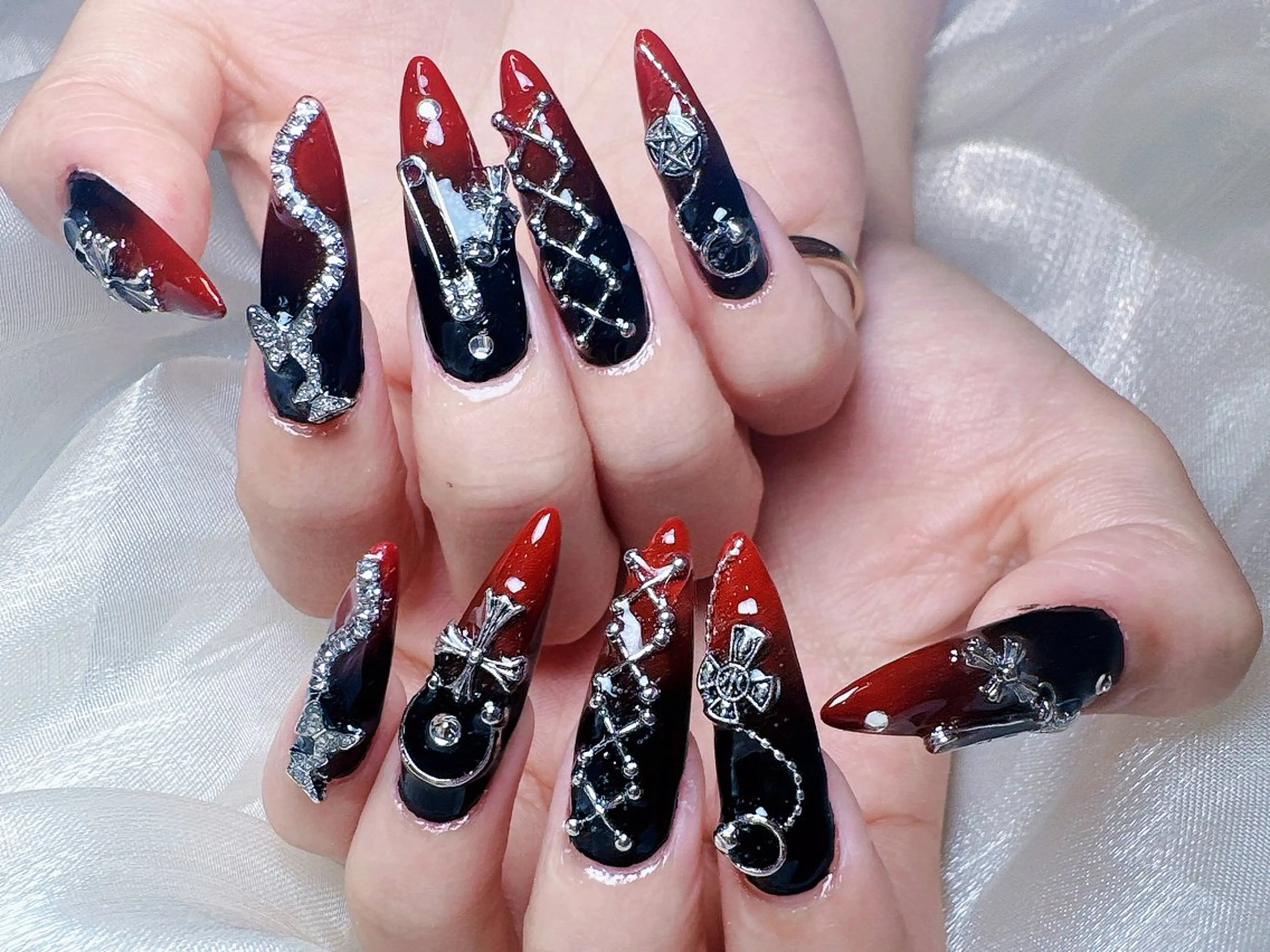 ネイル 長さ出し フレンチネイル ジェルネイル ガラスフレンチ 韓国ネイル HD.Studio 池袋-ネイル💦のネイルデザイン