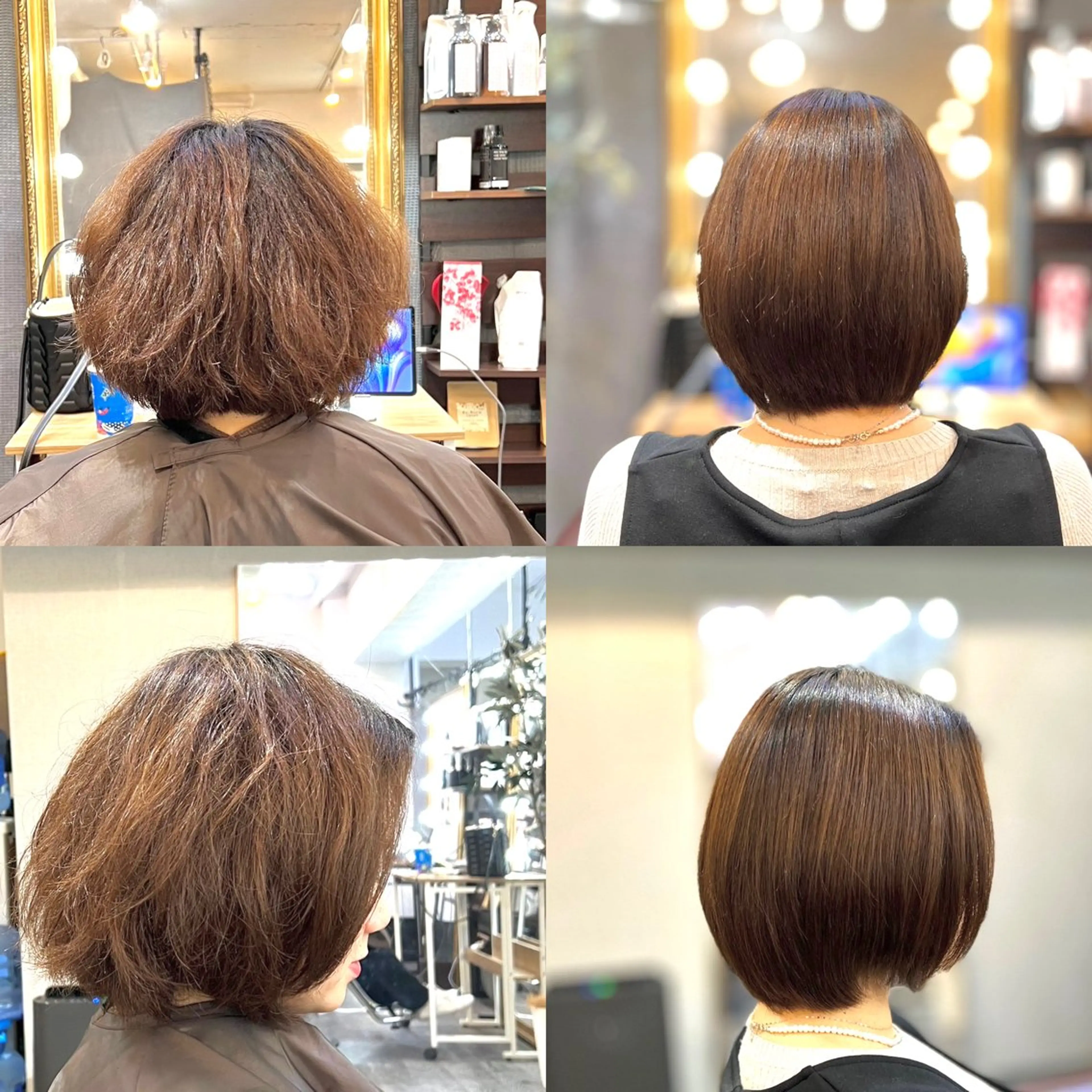 ミディアム 髪質改善縮毛矯正 撮影モデル@藤沢駅のヘアスタイル