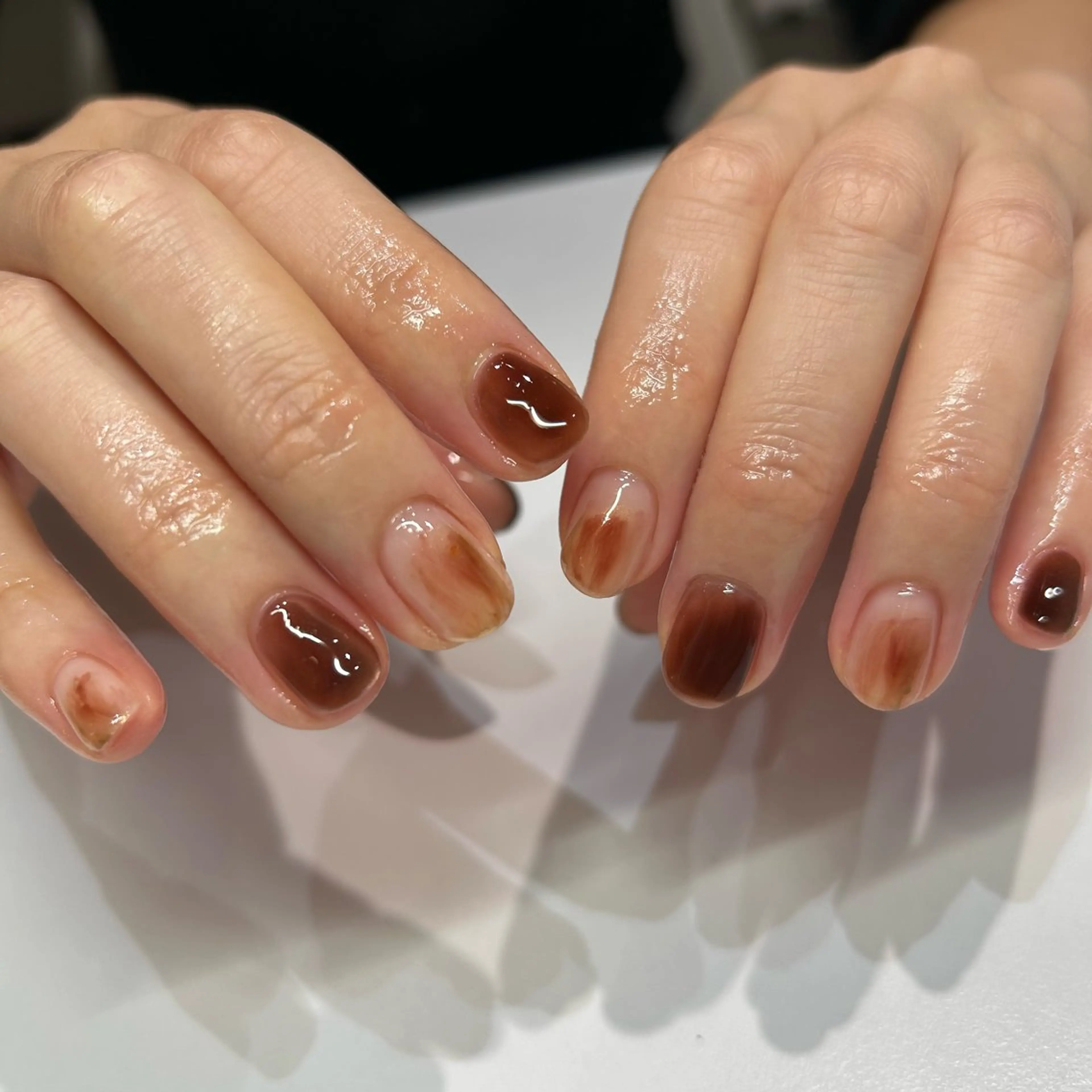 ネイル ニュアンスネイル soa.Aika 自爪育成のネイルデザイン