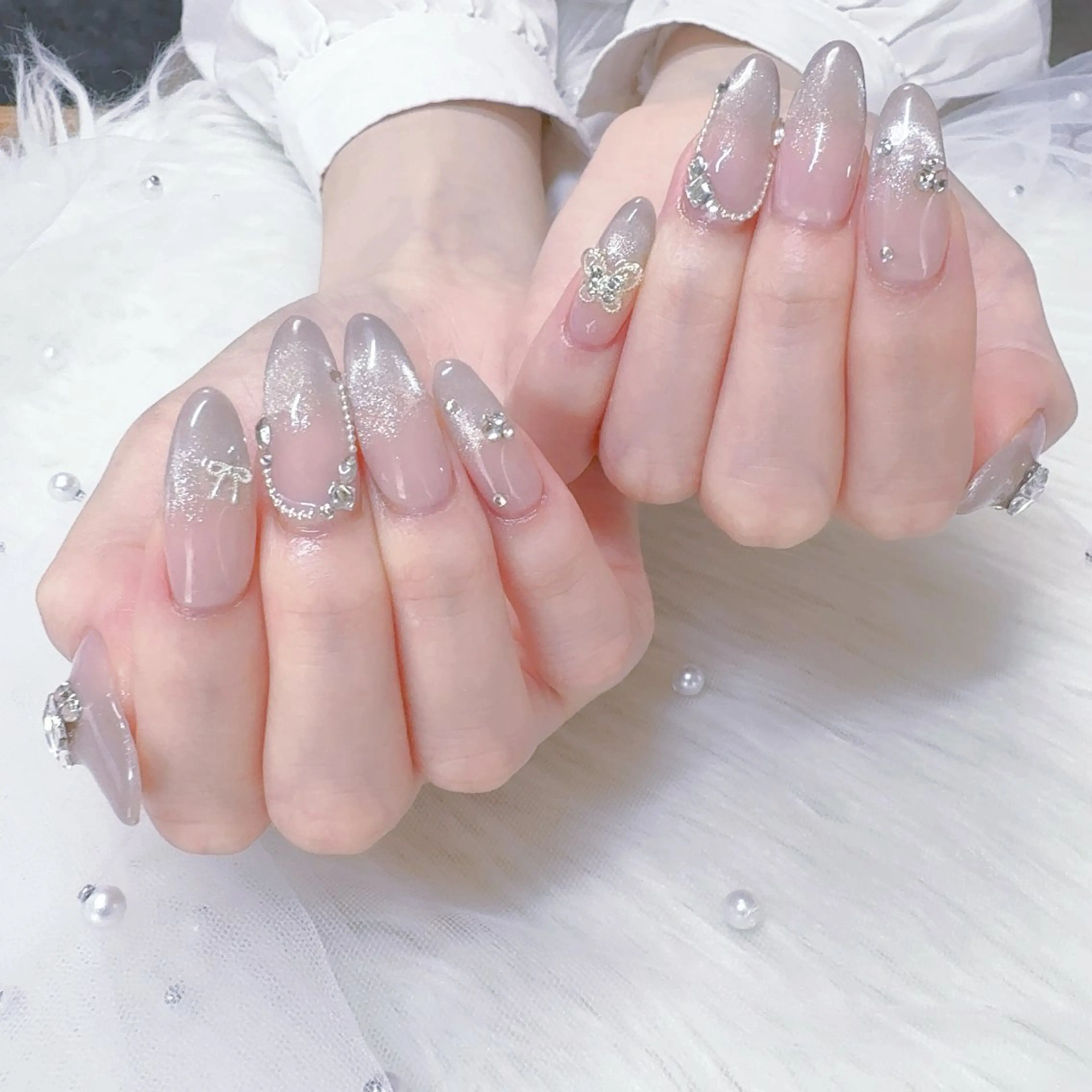 ネイル フレンチネイル マグネットネイル マグネットフレンチ TOMO. Libのネイルデザイン