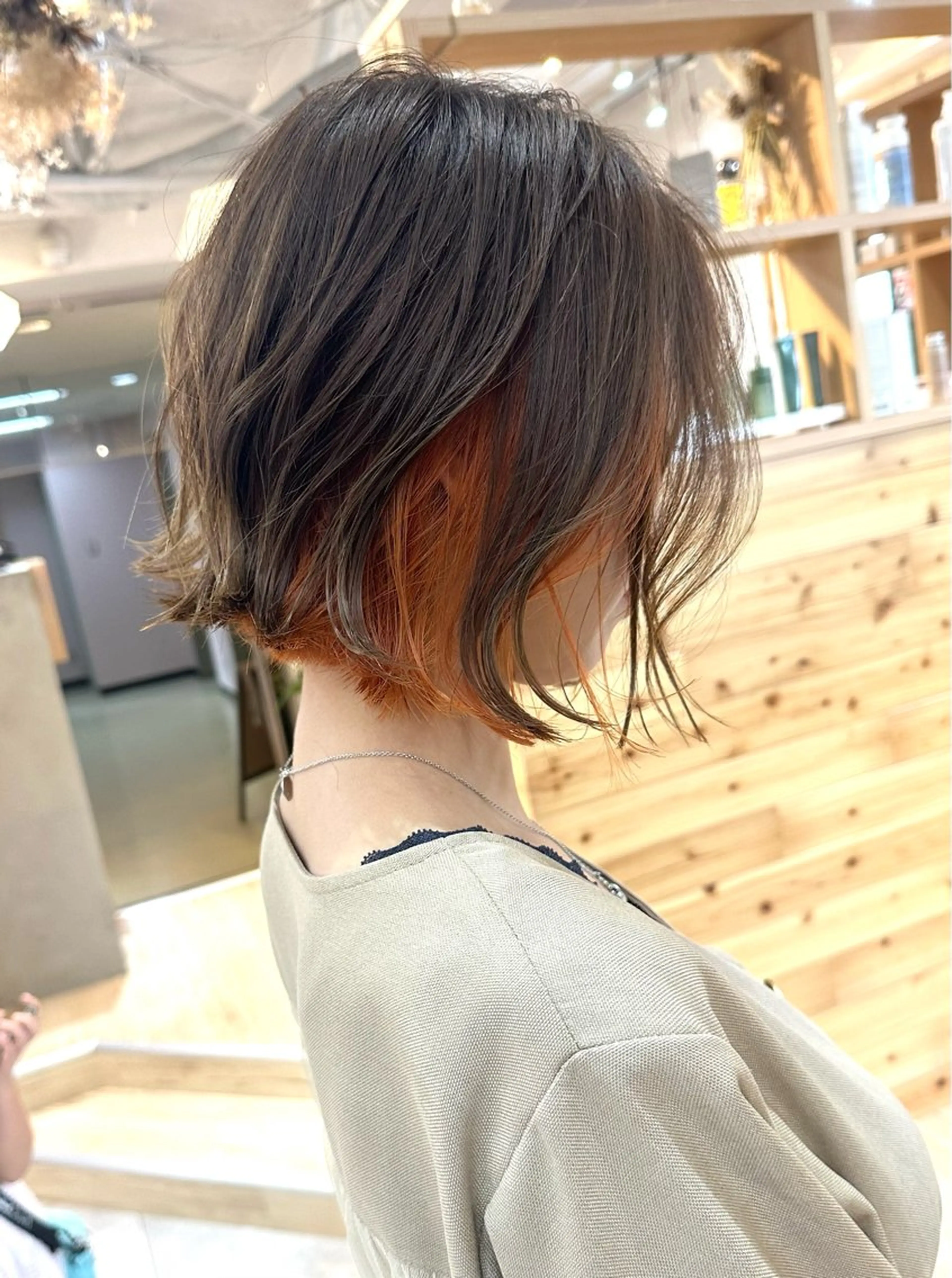 ショート カラー インナーカラー オレンジ ヘアカラー トリートメント 木下大地 HAIR  Oneのヘアスタイル