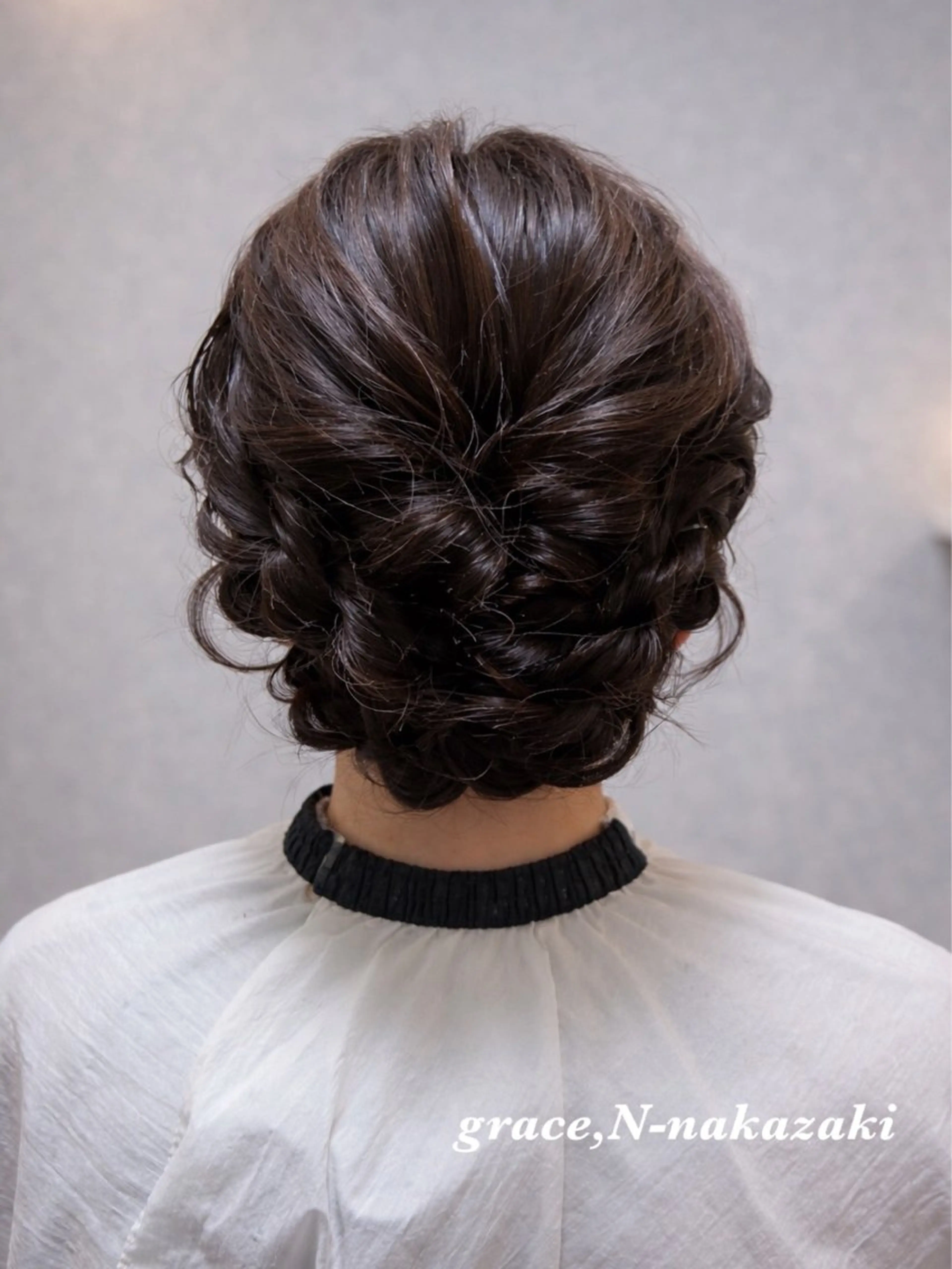 ヘアアレンジ 赤みなし艶カラー 【中崎】髪質改善スパのヘアスタイル