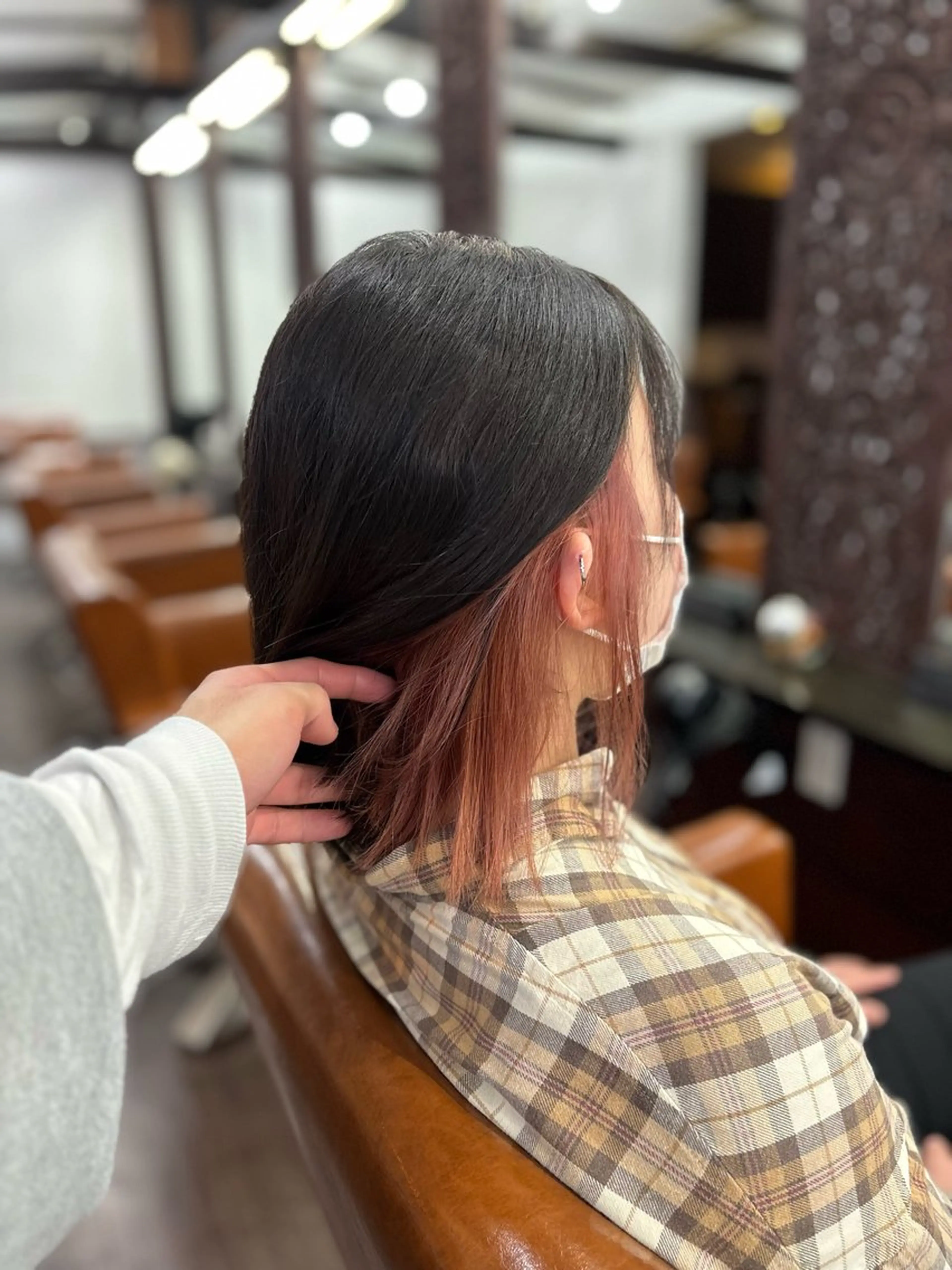 ミディアム カラー ピンクカラー ヘアカラー トリートメント 本間友也/透明感 /ハイトーンのヘアスタイル