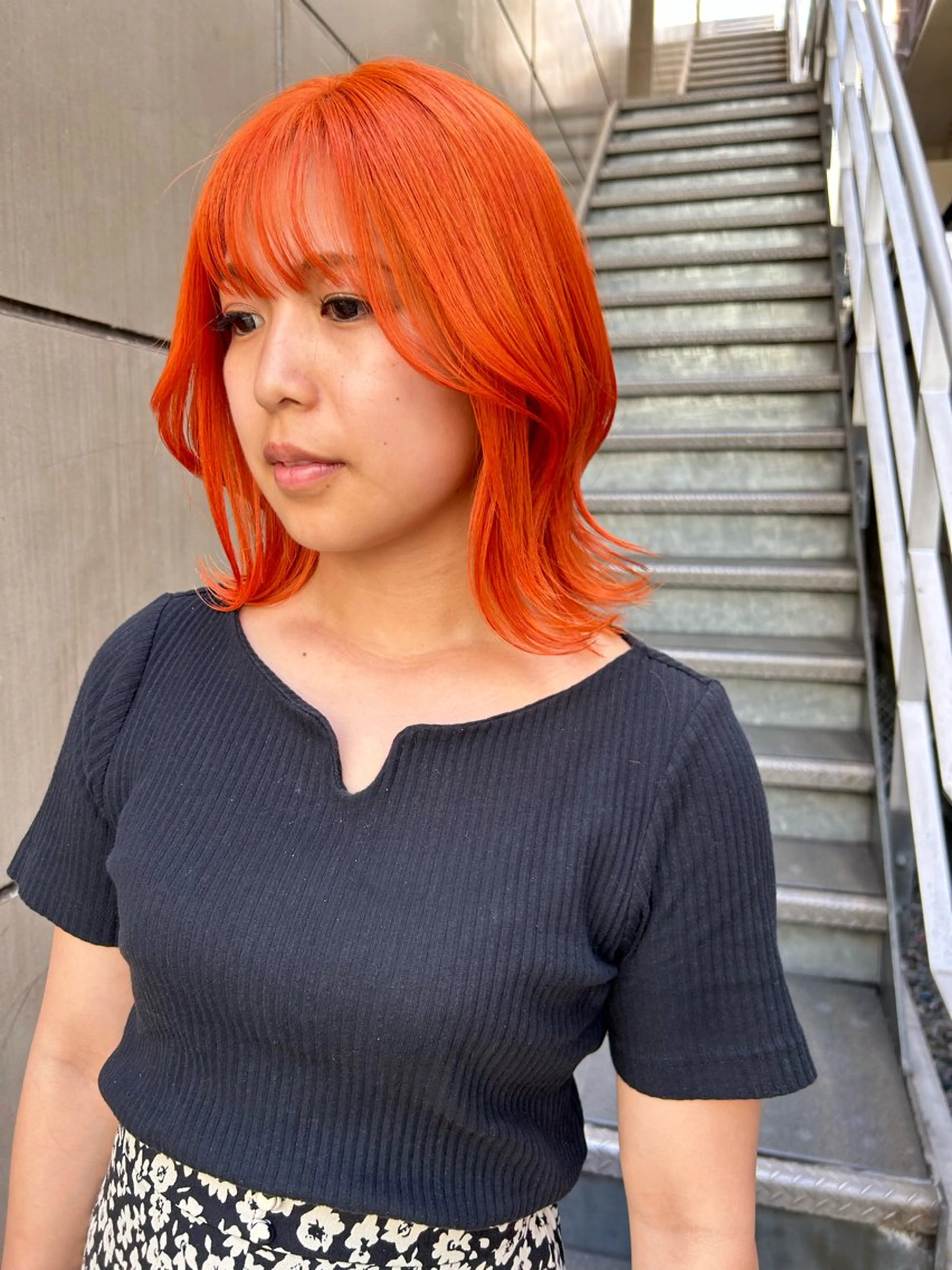 ミディアム カラー メンズ オレンジ カット ヘアカラー トリートメント 🧸艶々韓国ヘア 🧁mizunaのヘアスタイル