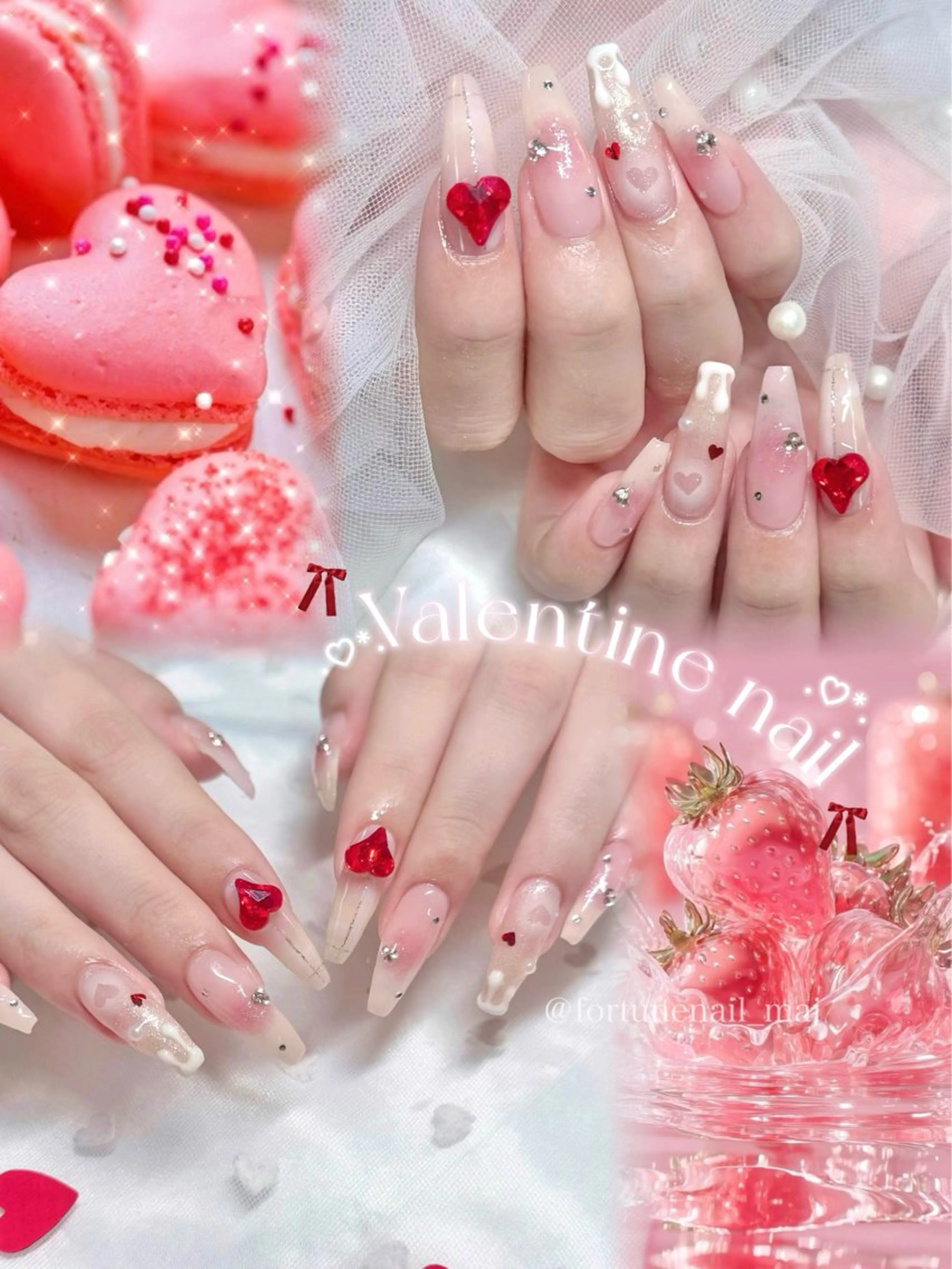 ネイル バレンタイン 🎀Mai 🎀✩.*のネイルデザイン