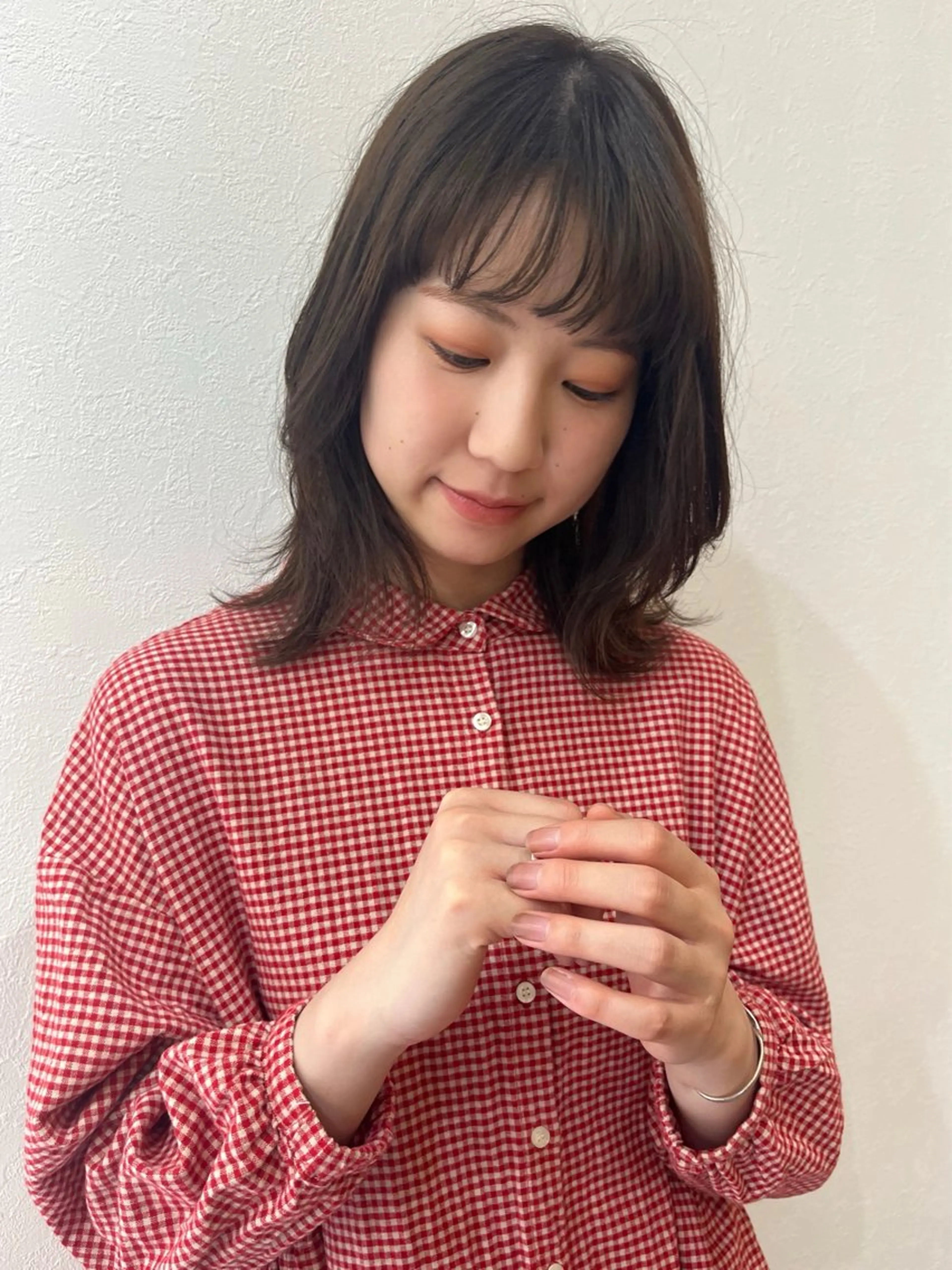 ミディアム カラー ブラウンカラー ナチュラルブラウン ヘアカラー トリートメント 村田 萌のヘアスタイル