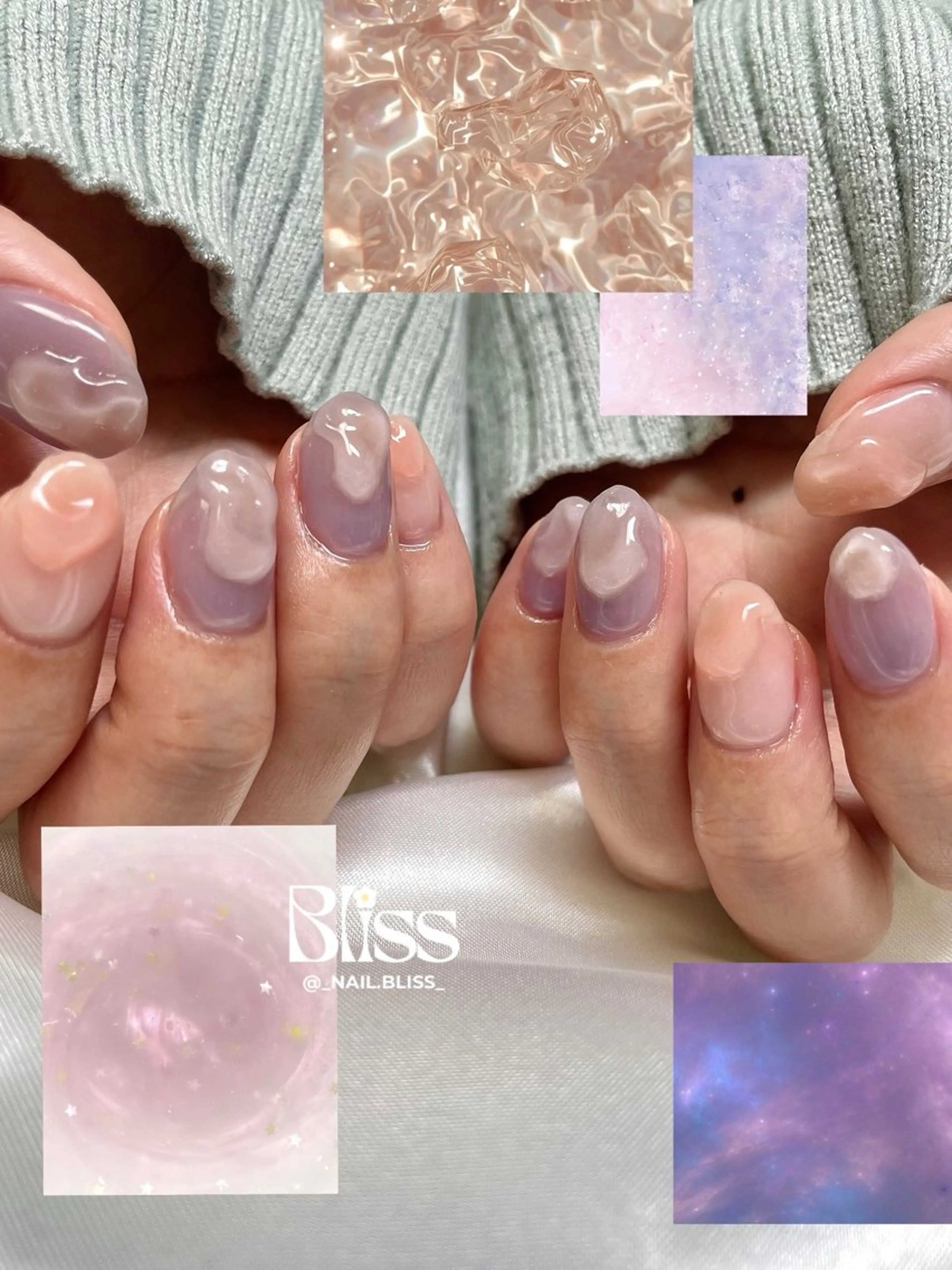 ネイル 持ち込み ニュアンスネイル ぷっくりネイル ハンドネイル NAIL BLISSのネイルデザイン