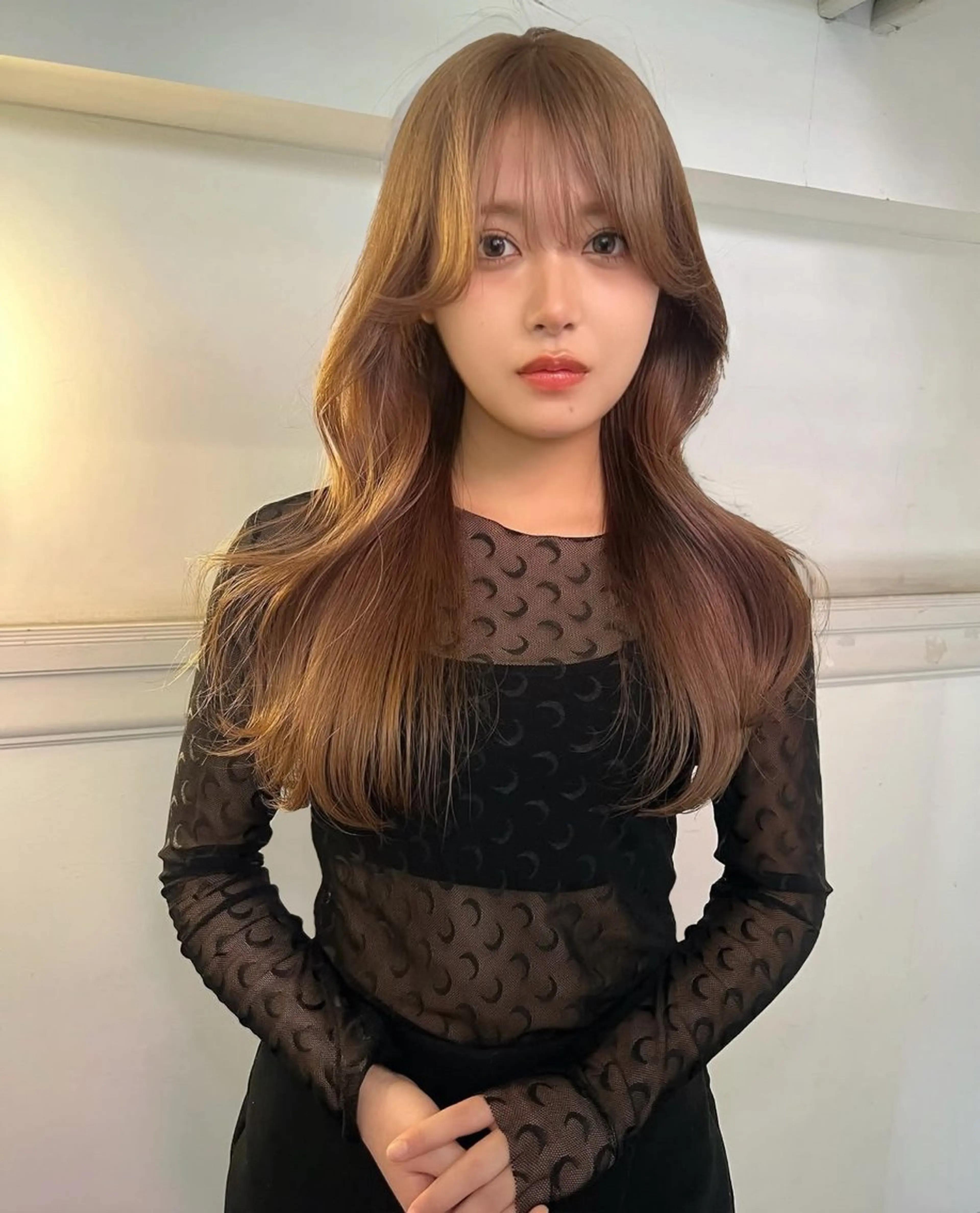 ロング カラー カット ヘアカラー トリートメント 韓国/レイヤー/ 透明感🩶ひかる🩶のヘアスタイル