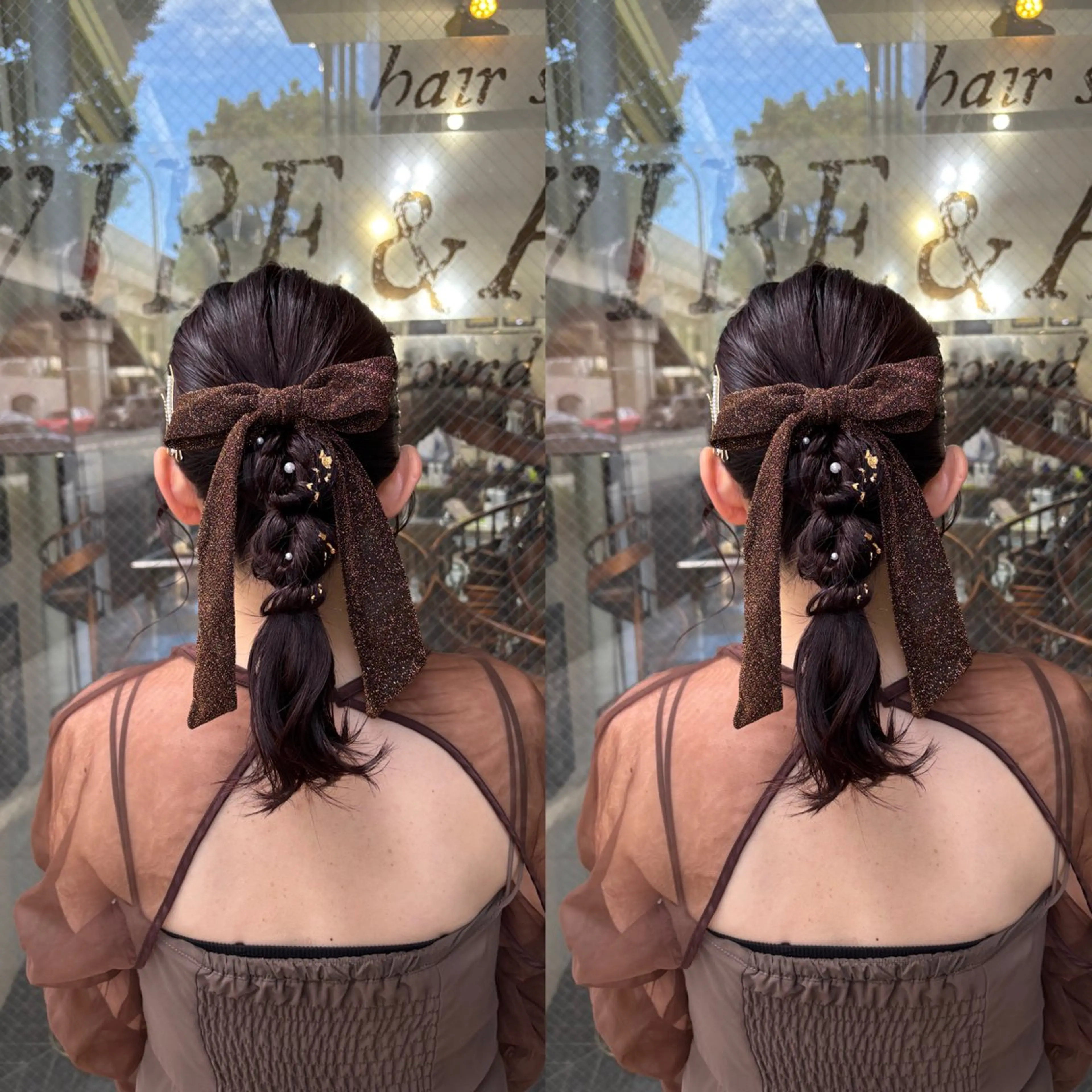 セミロング ヘアアレンジ ヘアセット 💎ハイトーン/艶 カラー モエカ💎のヘアスタイル