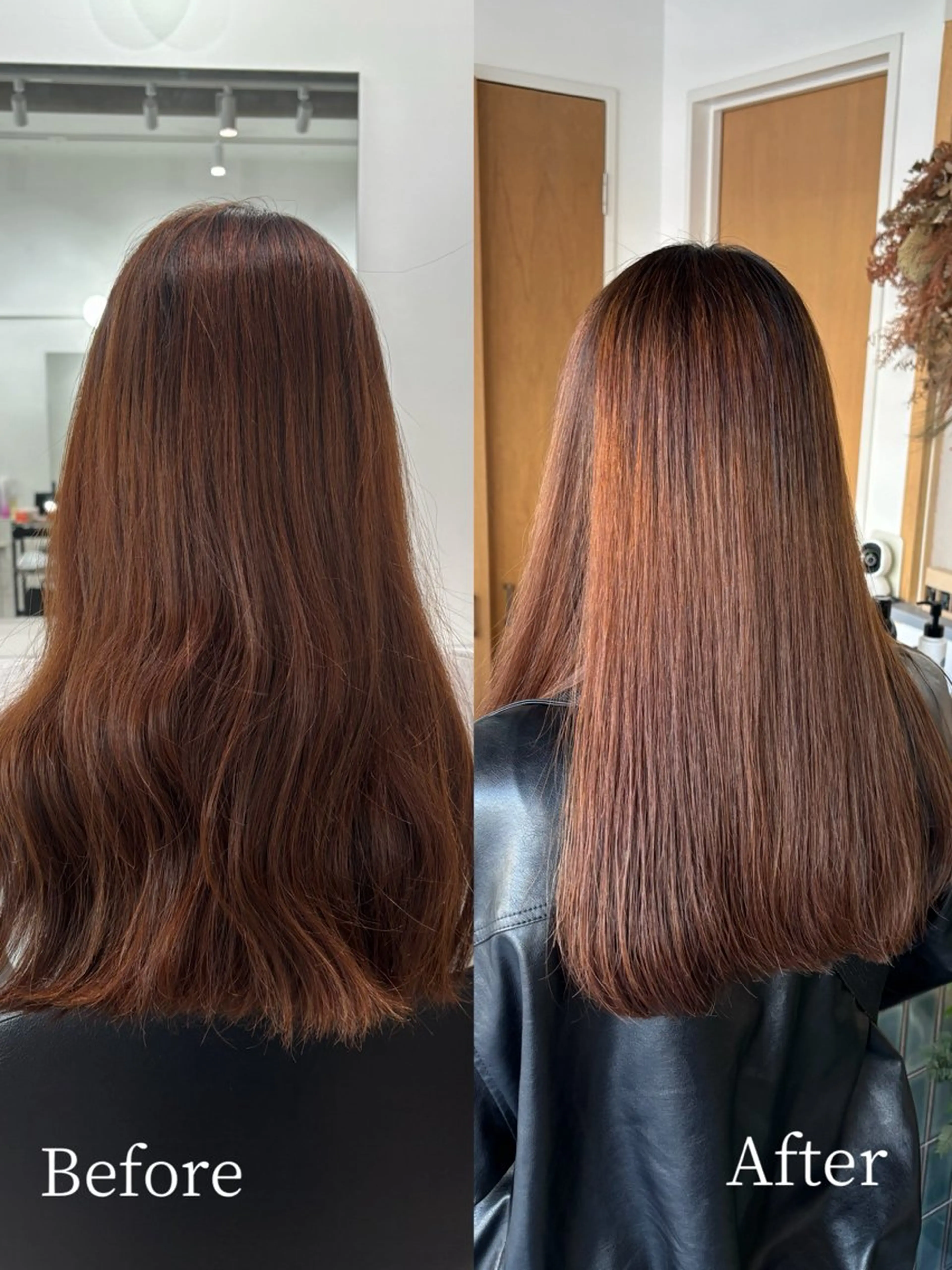 ミディアム 縮毛矯正 miku カラー／ヘッドスパのヘアスタイル