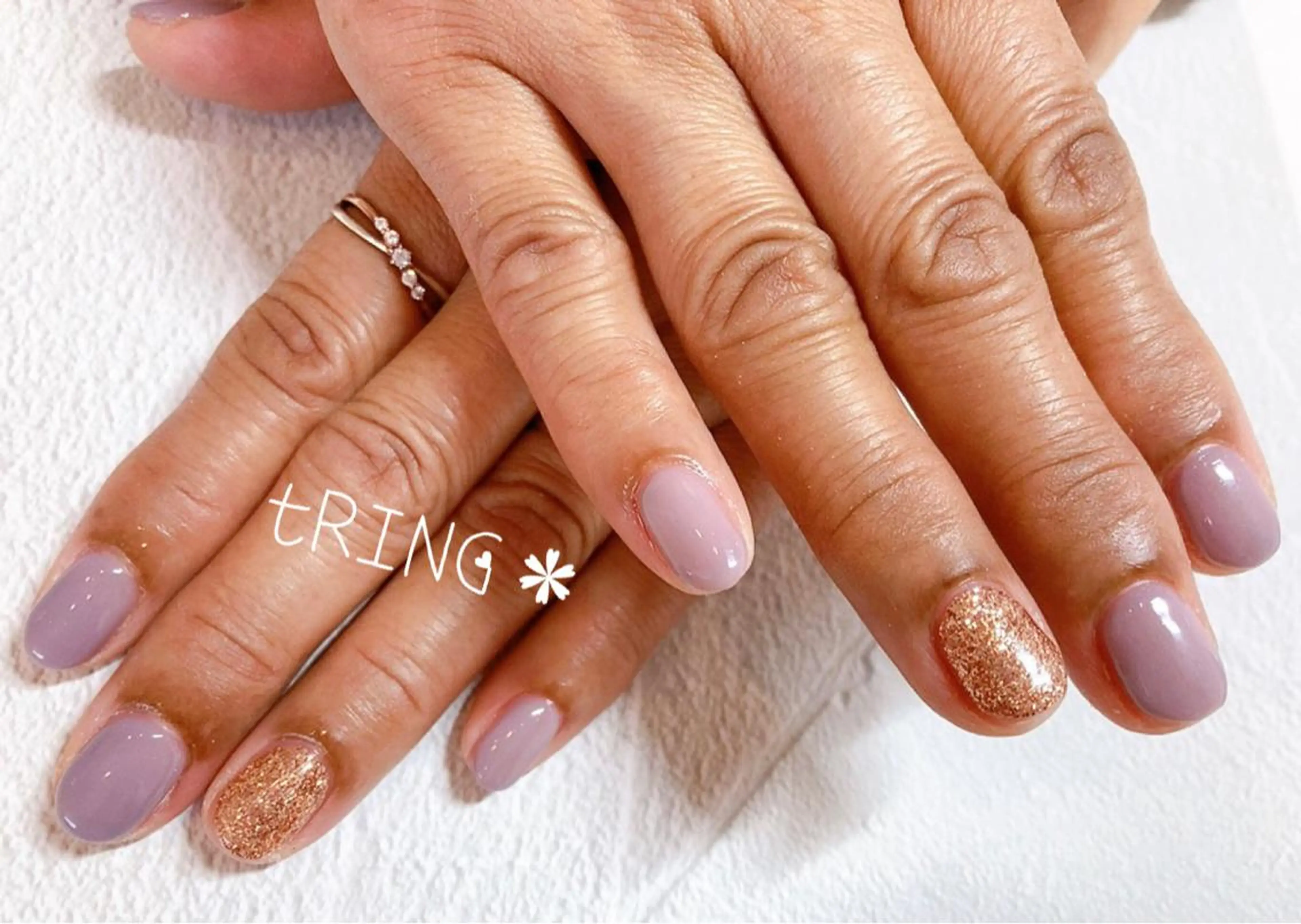 ネイル ラメ(グリッター) ハンドネイル tRING＊ しいの木台のネイルデザイン