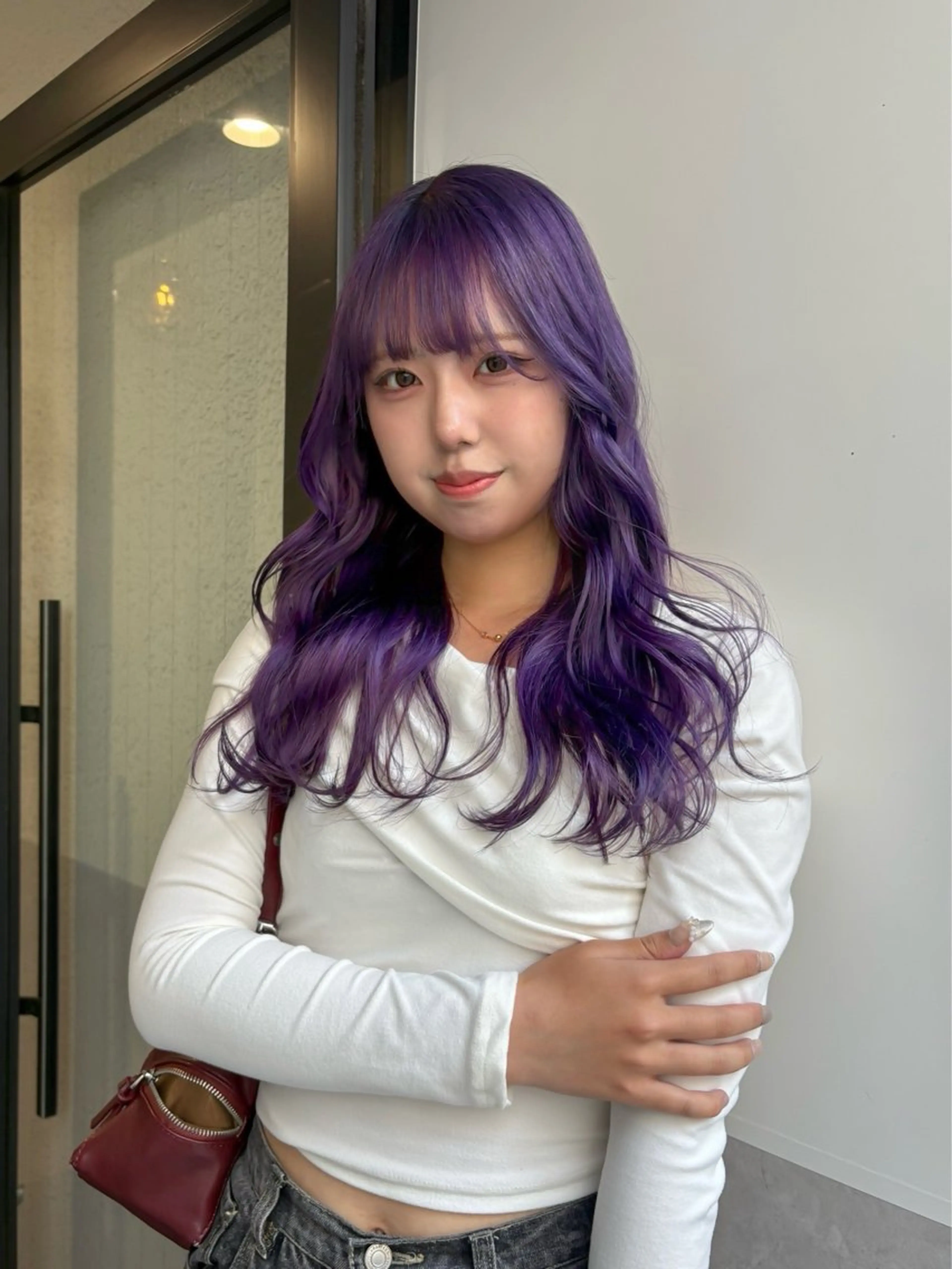 ロング カラー バイオレットカラー ヘアカラー レイヤー/艶カラー/ KIHO🥥︎のヘアスタイル