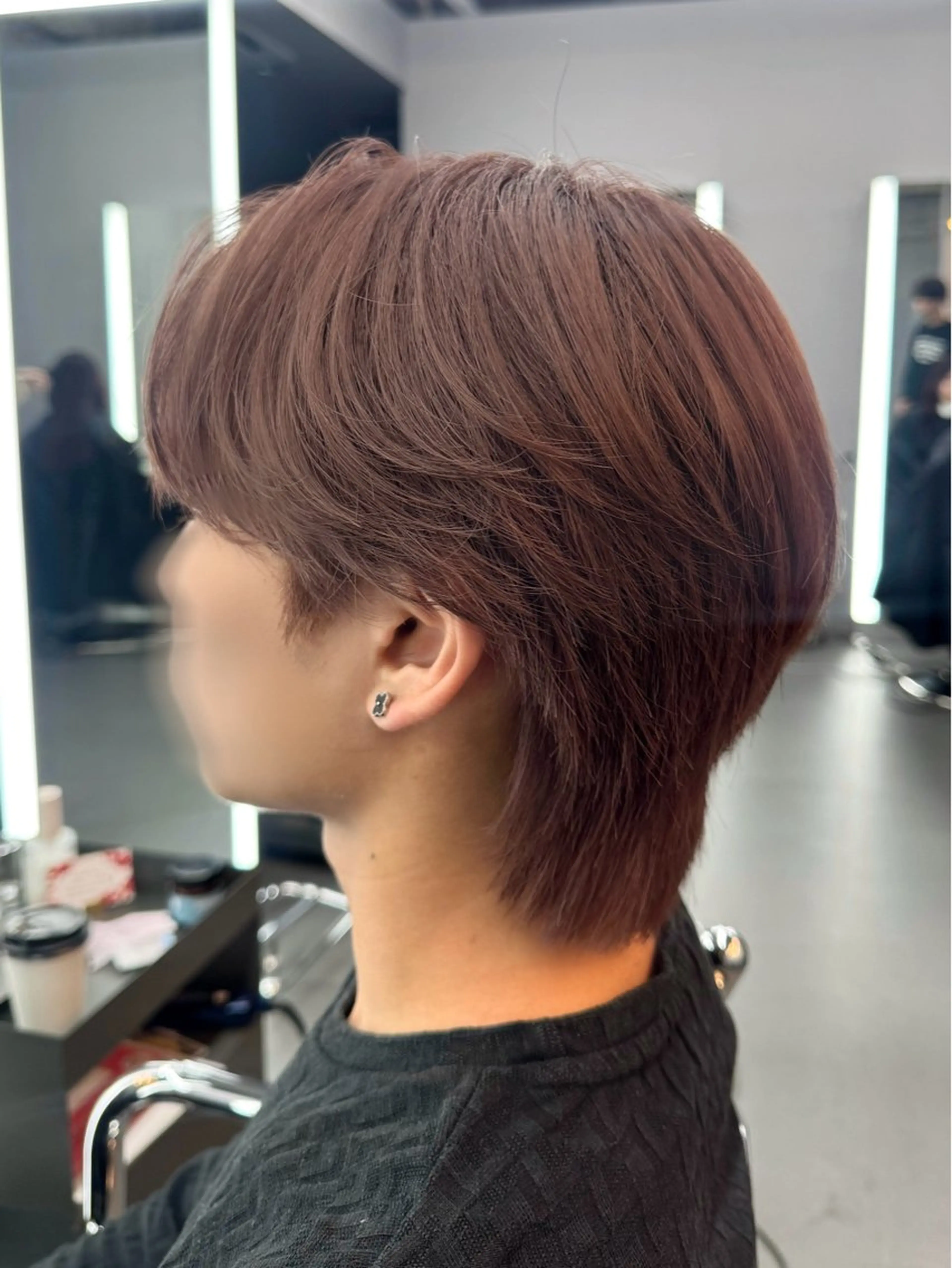 カラー メンズ メンズブリーチ センターパート ダウンパーマ カルマパーマ メンズ韓国風 Ayuki /福岡/メンズカットのヘアスタイル