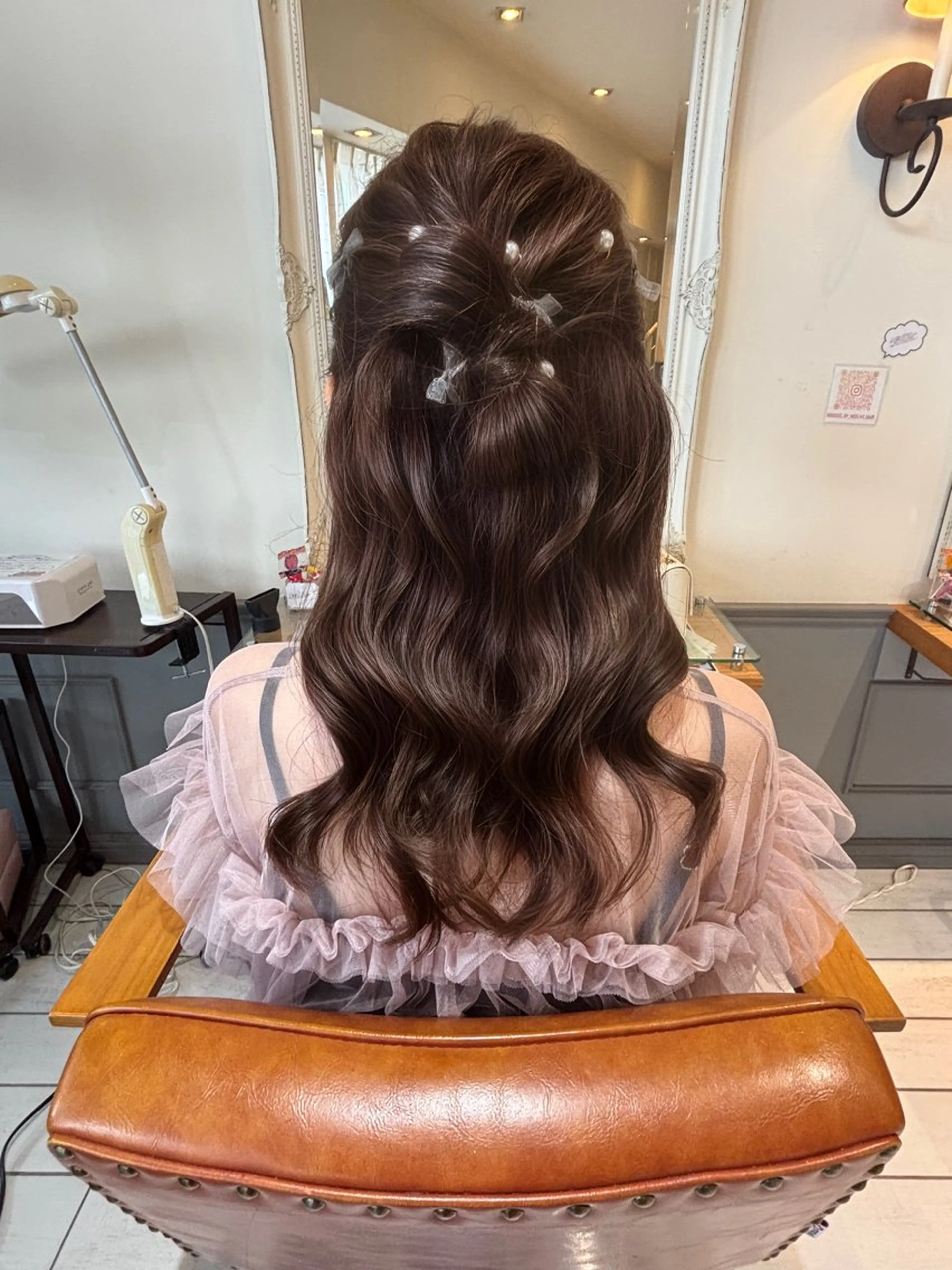 ロング ヘアアレンジ ハーフアップ ヘアセット Noel .⋆𝜗𝜚のヘアスタイル