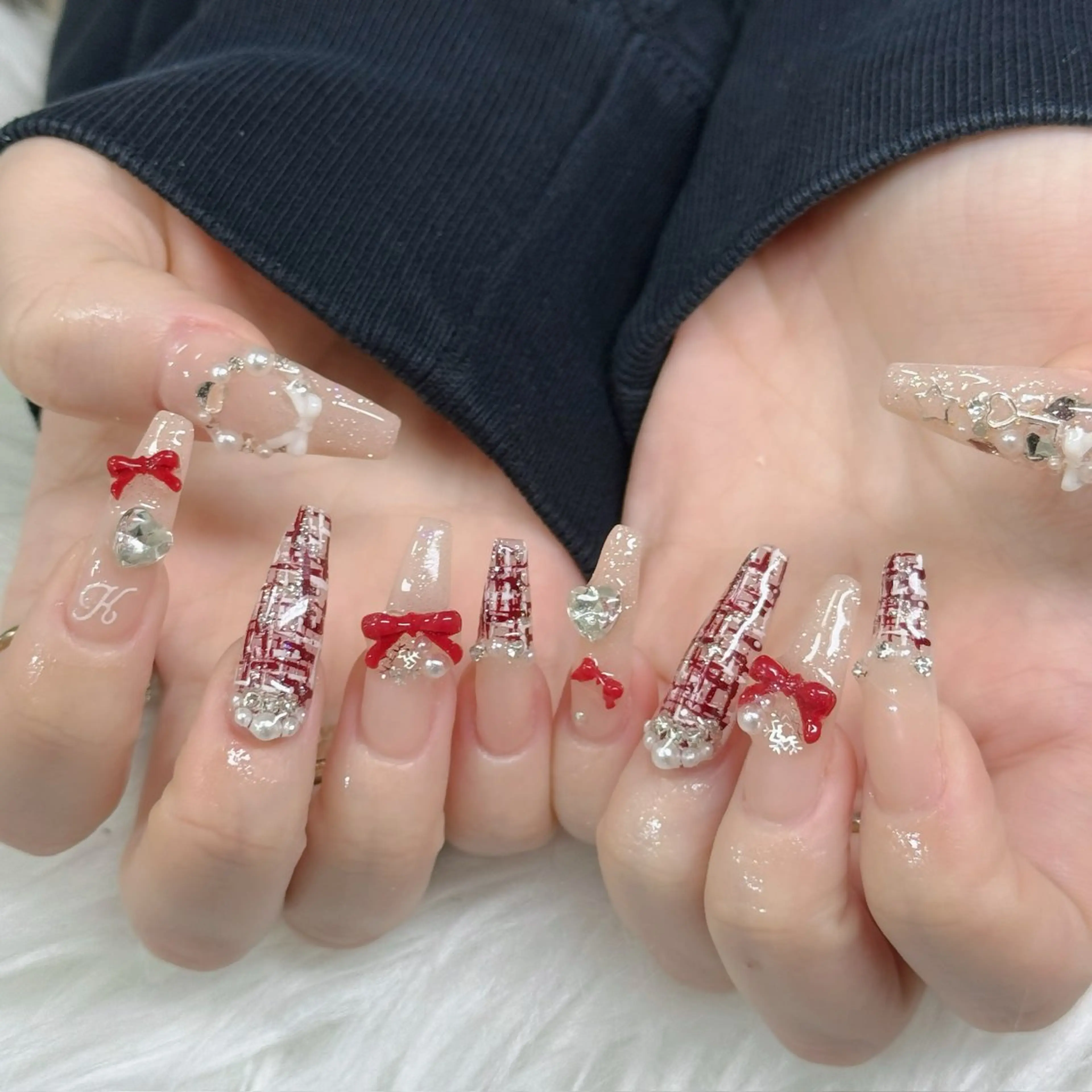 ネイル フットネイル フレンチネイル グラデーション 韓国ネイル ロングネイル ハンドネイル Hani Nail XUKAのネイルデザイン