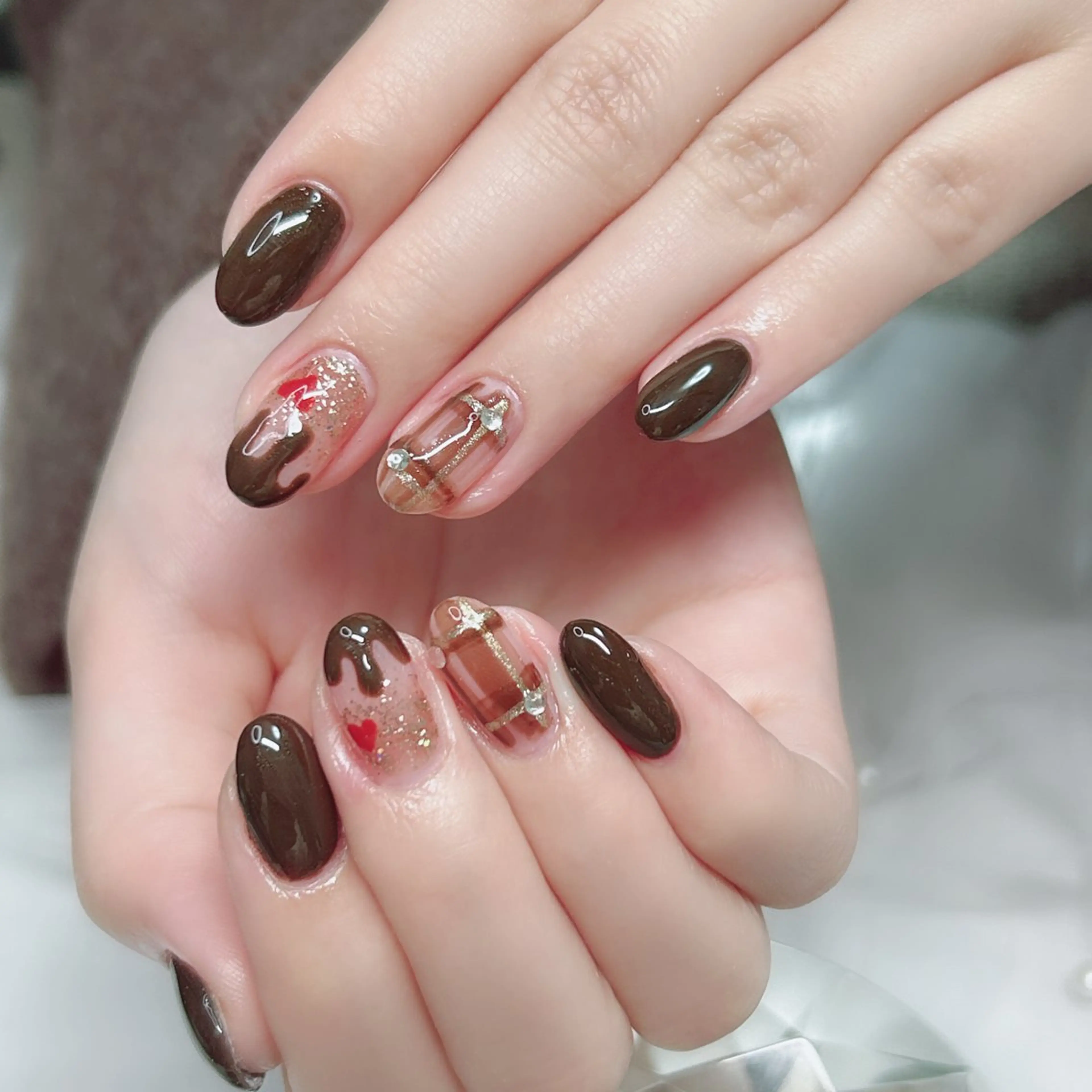 ネイル アニマル柄 アートネイル フレンチネイル ジェルネイル ガーリー ハンドネイル Cute Tips nailのネイルデザイン