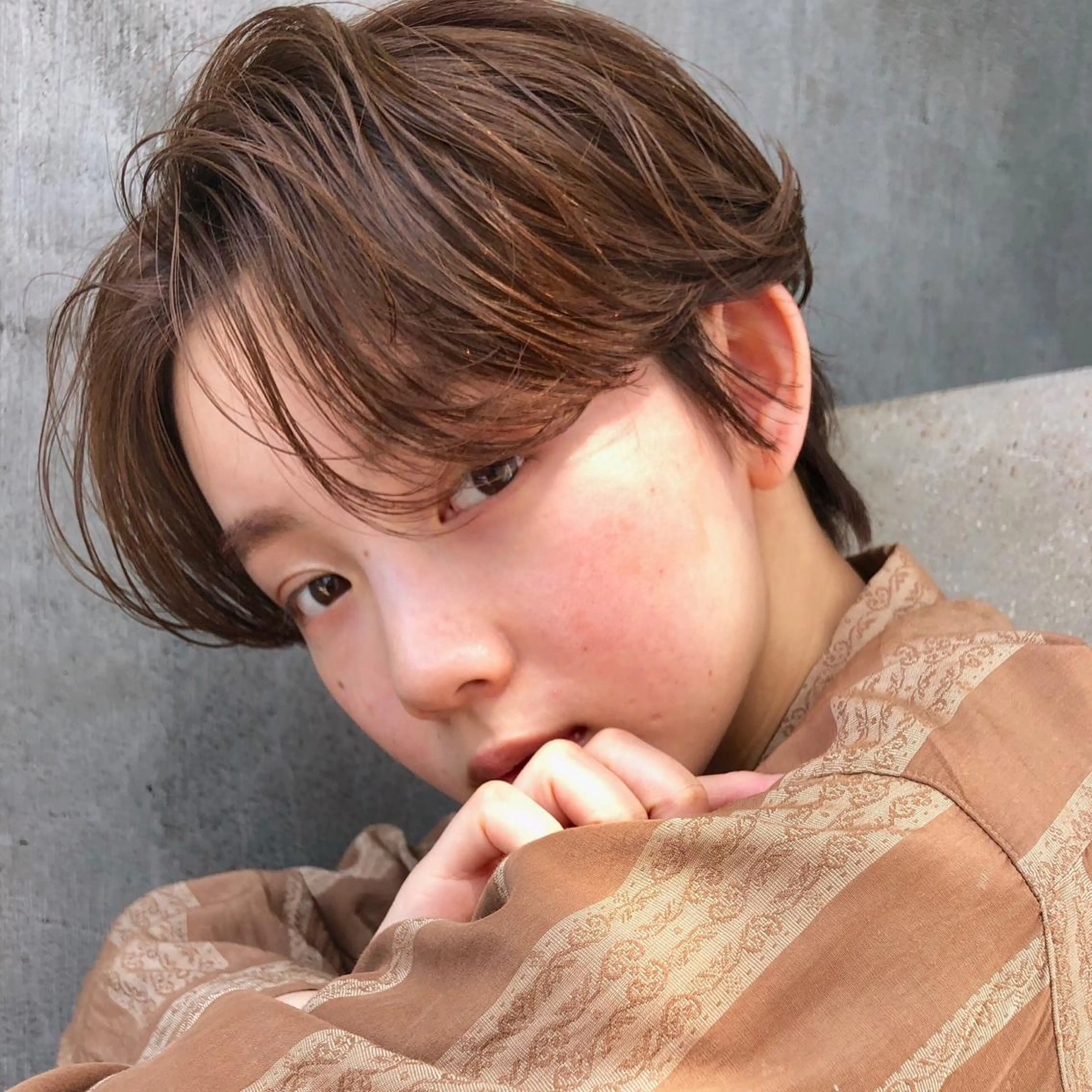 ショート カラー パーマ 【ダメージレス施術】 【透明感】北村 拓也のヘアスタイル