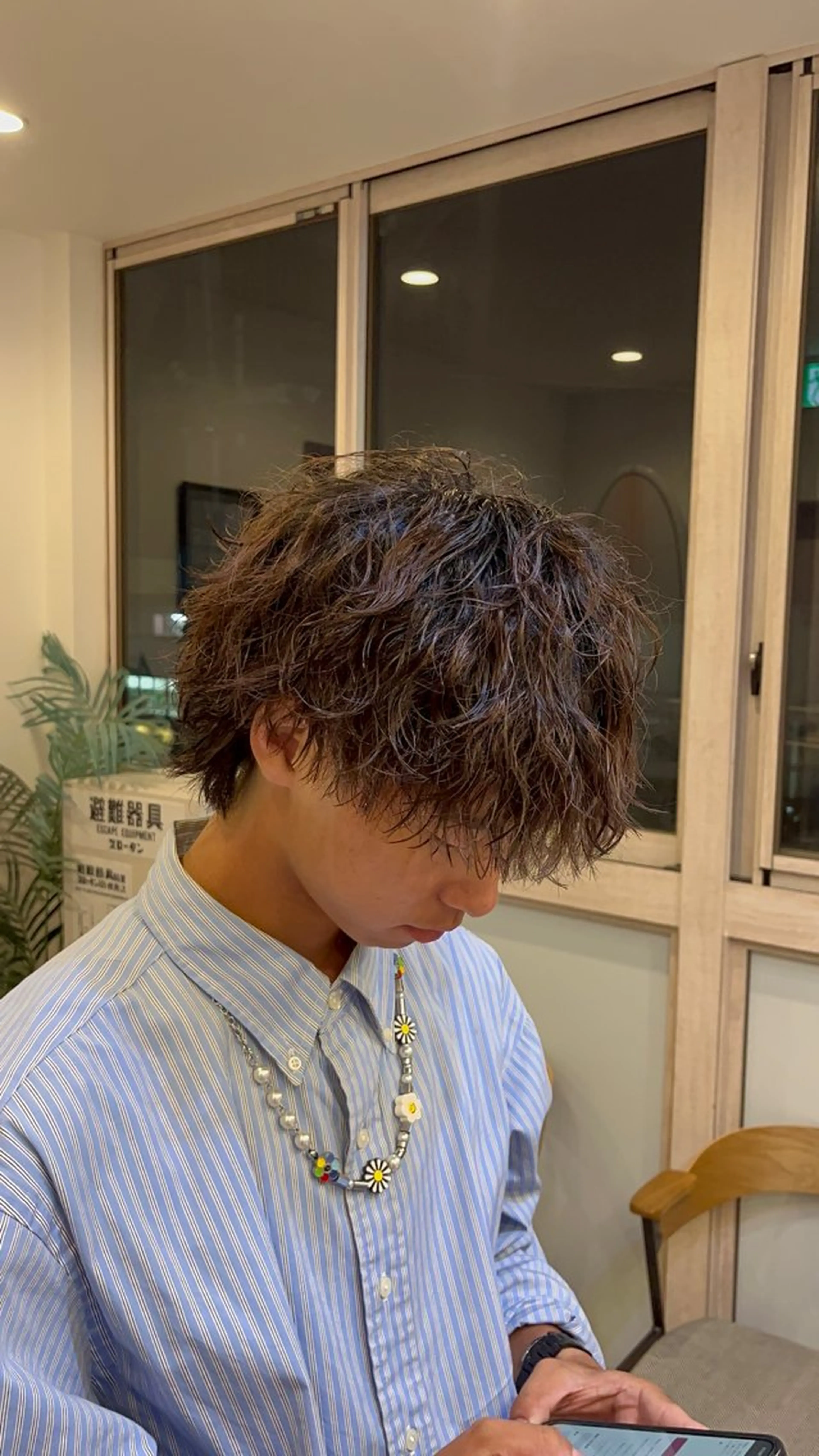 ショート パーマ メンズ 野中 慈穏のヘアスタイル