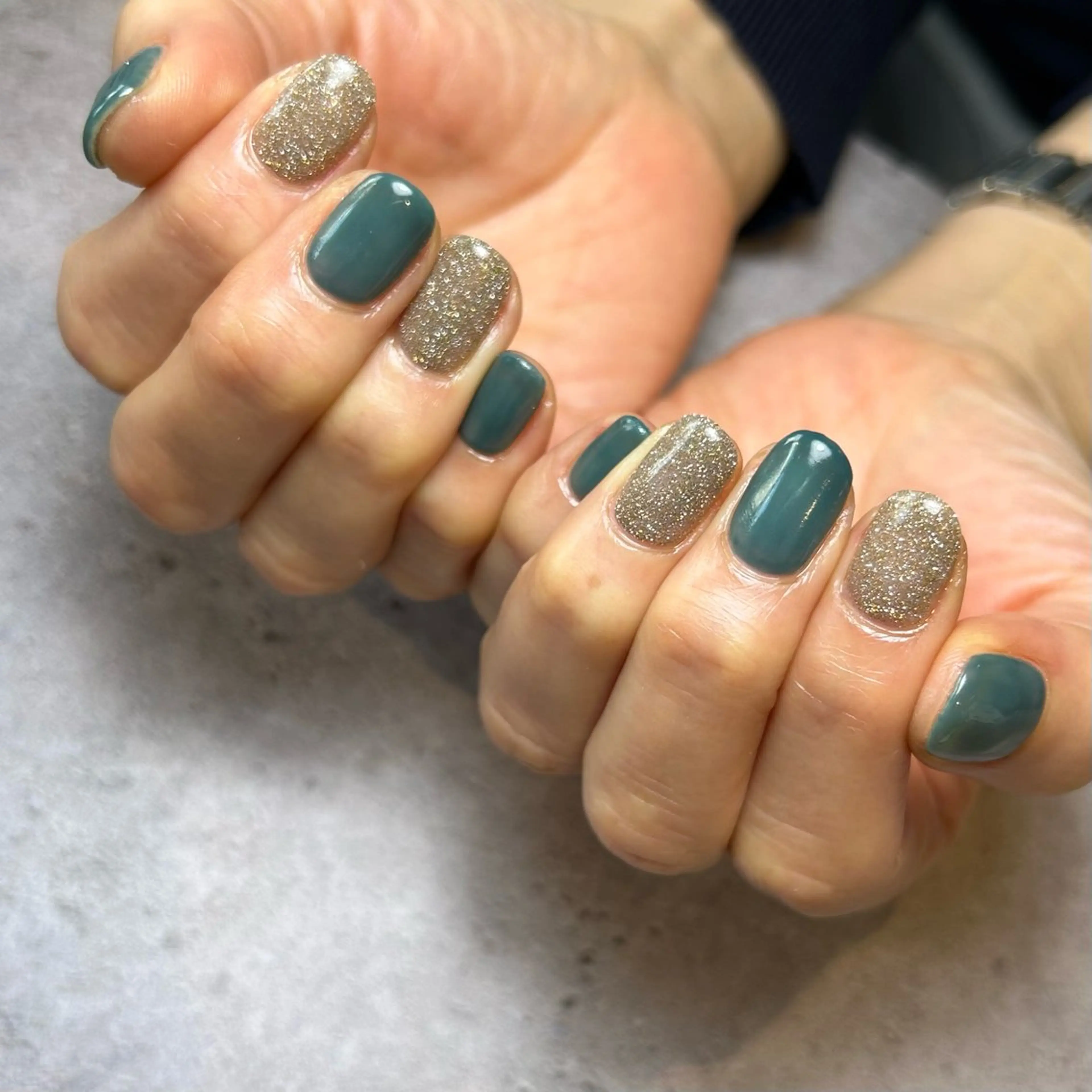 ネイル ブルー フラッシュネイル ラメ(グリッター) ハンドネイル Reflection marikoのネイルデザイン