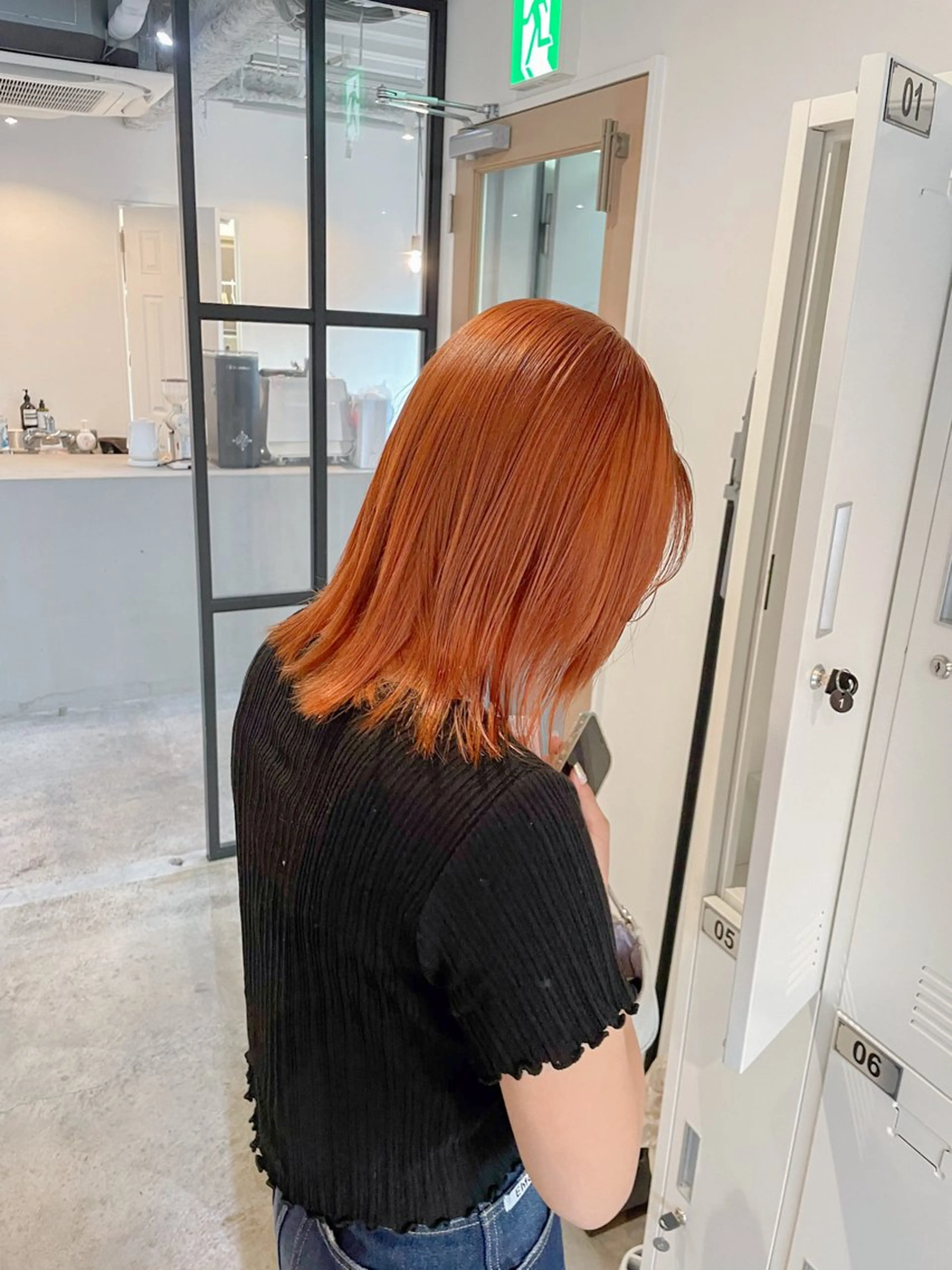 ミディアム カラー ブリーチ オレンジ カット ヘアカラー Takuma Suzuki中目黒のヘアスタイル