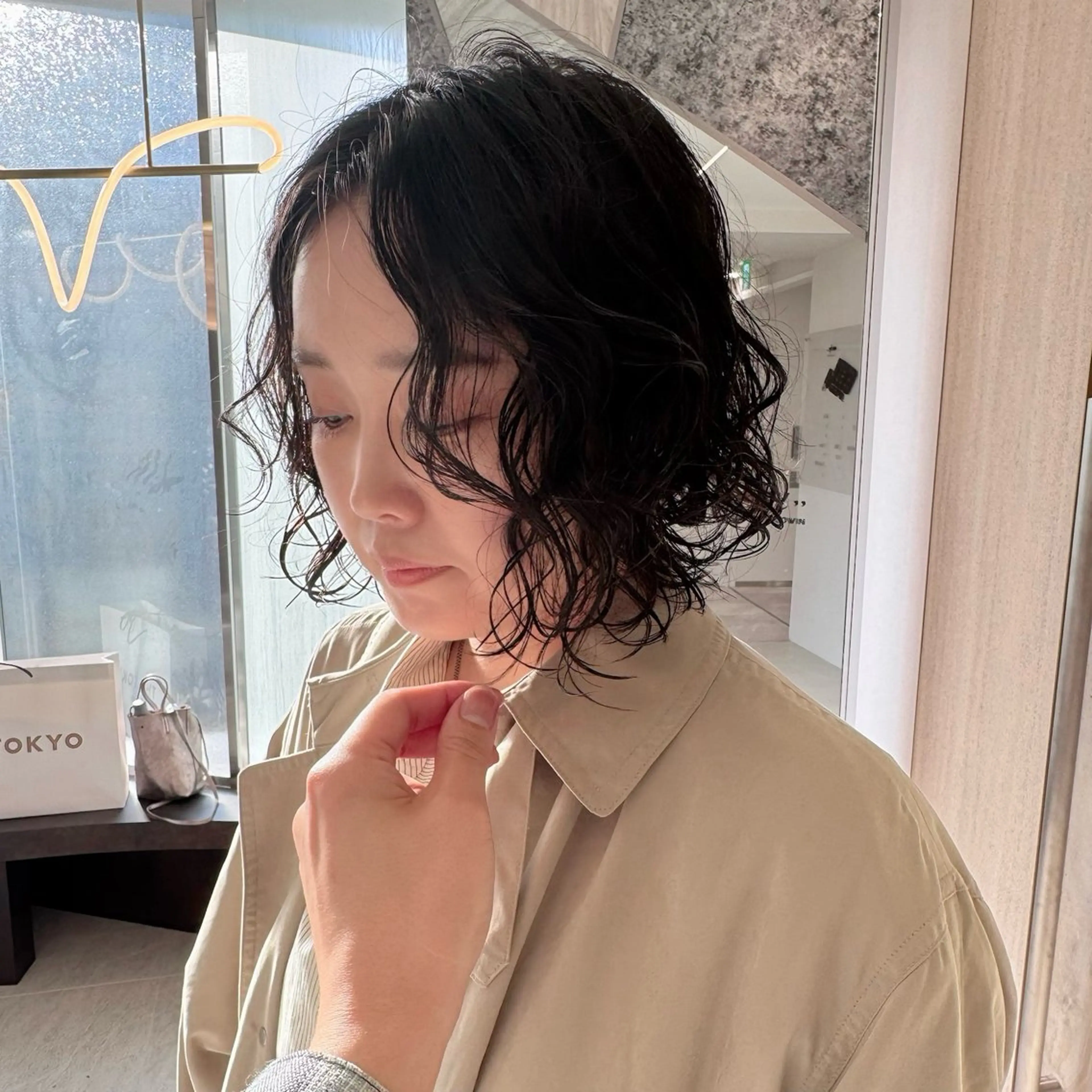 ミディアム カット ヘアカラー パーマ トリートメント カット特化 /BLUET/新宿のヘアスタイル